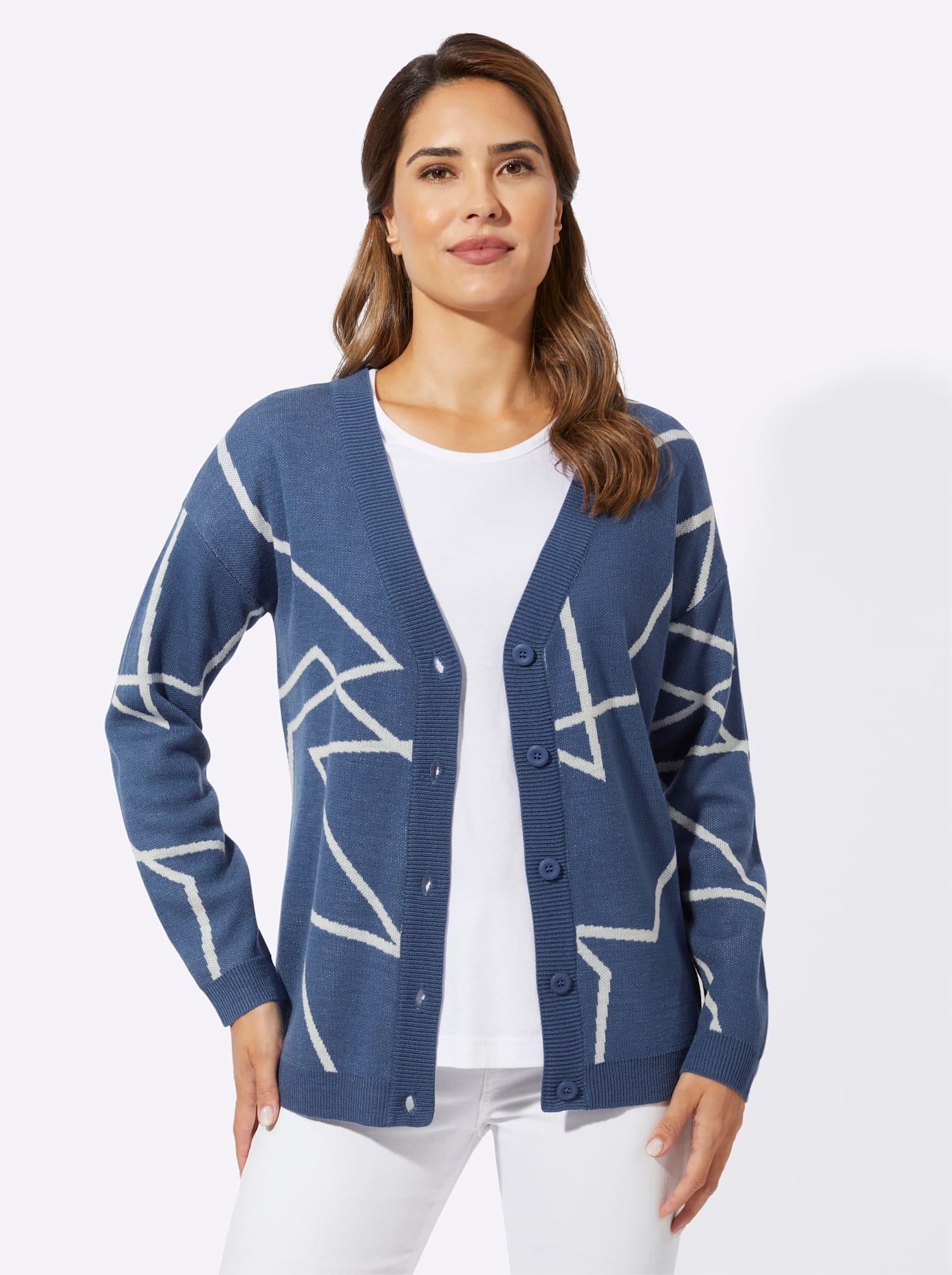 Classic Basics Jacquardstrickjacke günstig online kaufen