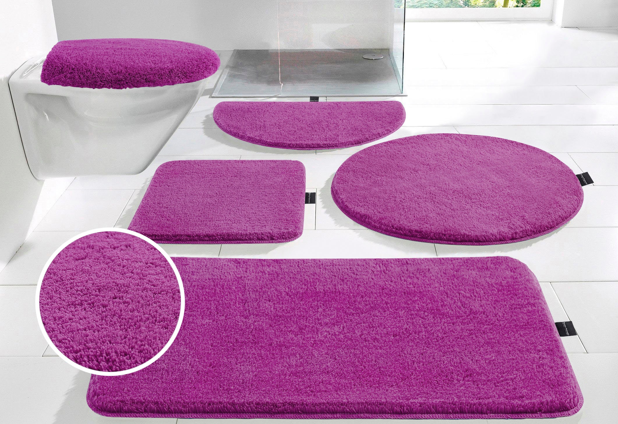 Bruno Banani "Lana, Standard & Premium Qualität, 25 mm oder 30 mm Höhe" rutschhemmend beschichtet fußbodenheizungsgeeignet schnell trocknend strapazierfähig Badteppich, Badematten, unifarben, auch als 3 teiliges Set & rund