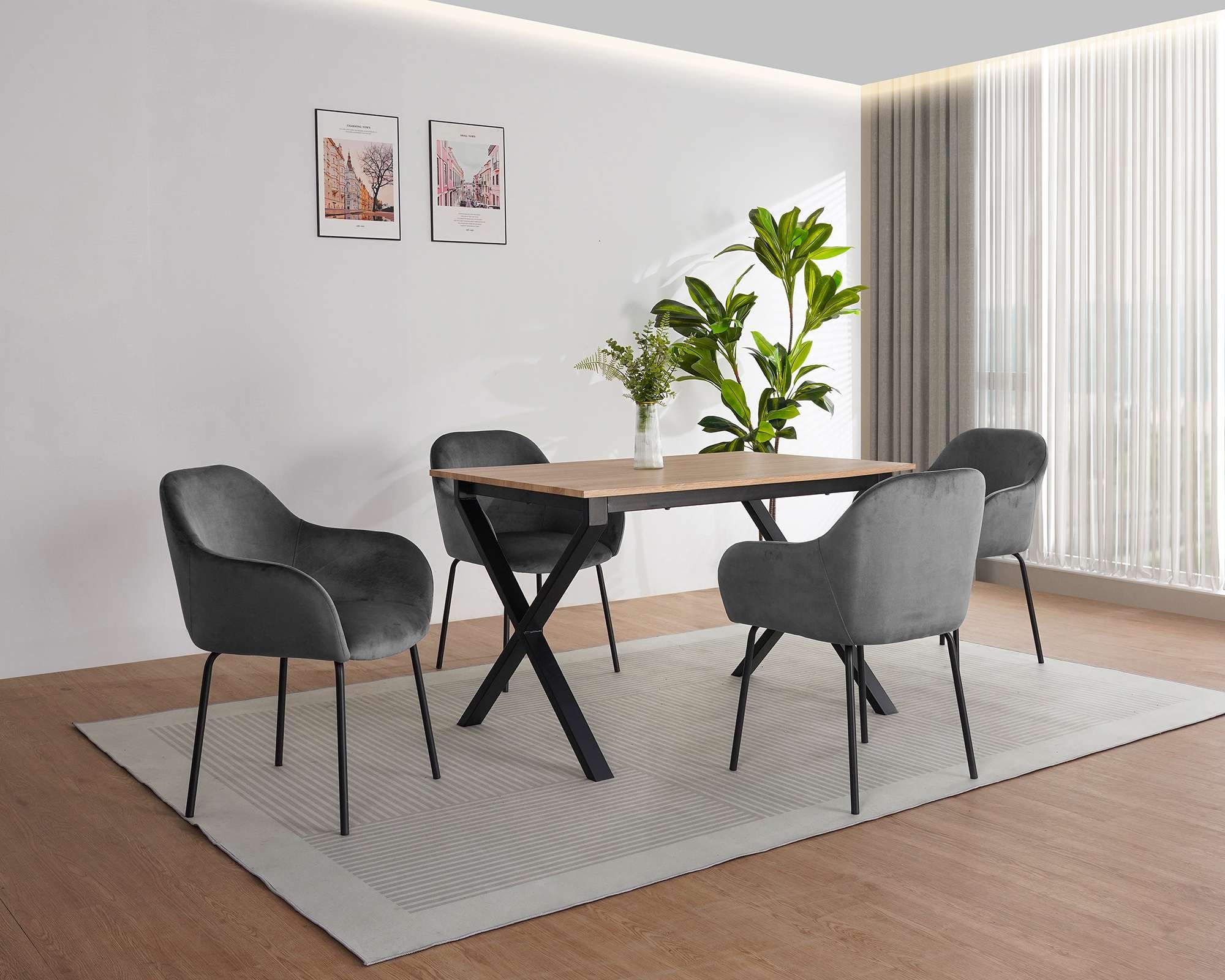 OTTO home Esszimmerstuhl »Dannika« () pflegeleichter Veloursstoff, schwarze Metallbeine, Sitzbreite 41 cm