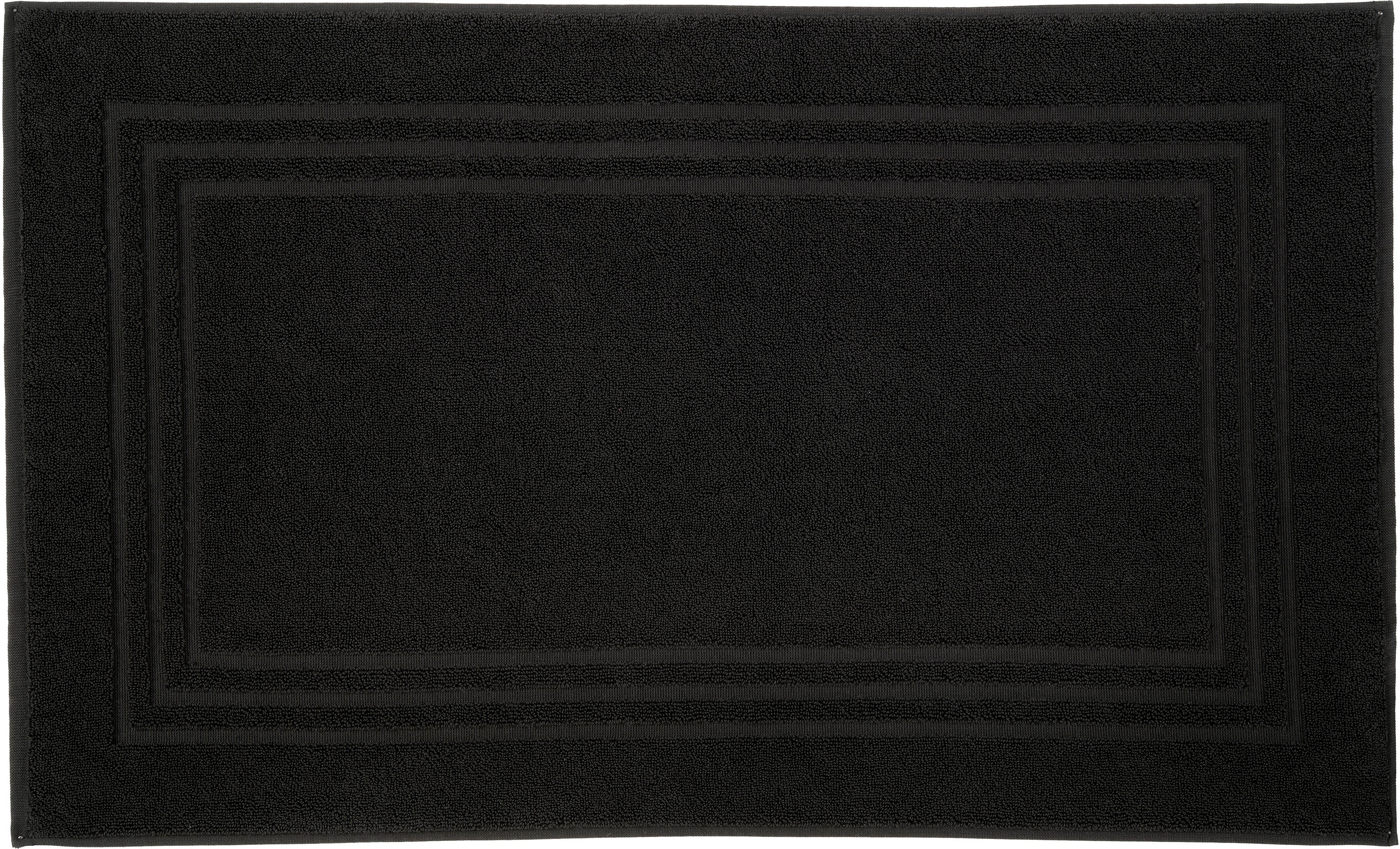 Kleine Wolke Badematte "Lodge, Badvorleger" Höhe 80 mm beidseitig nutzbar Badteppich, Frottier-Qualität, Uni Farben, mit Bordüre