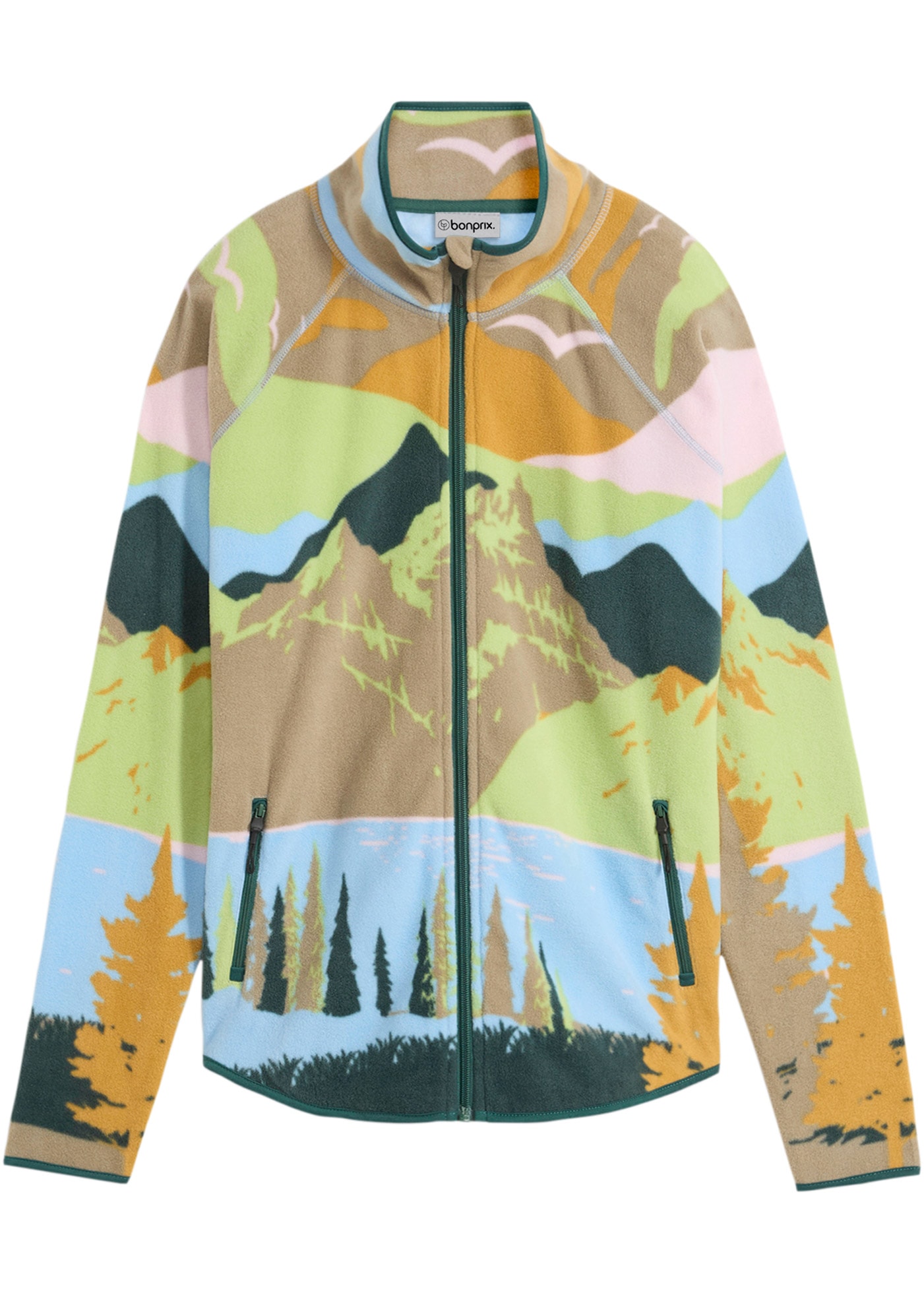 bonprix Fleecejacke lässige Passform, aus 100% Polyester, mit Reißverschluss-Taschen