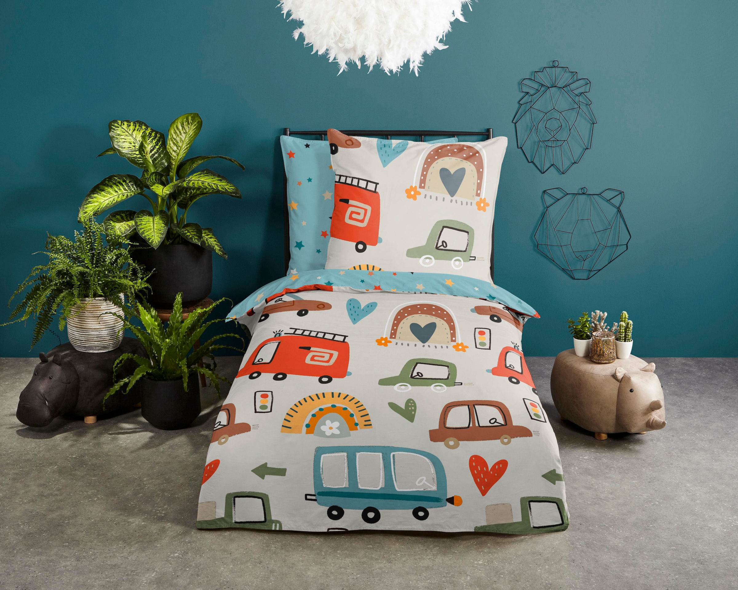 good morning Kinderbettwäsche "Move" 2 Stk. Baumwolle, 135x200, Reißverschl günstig online kaufen