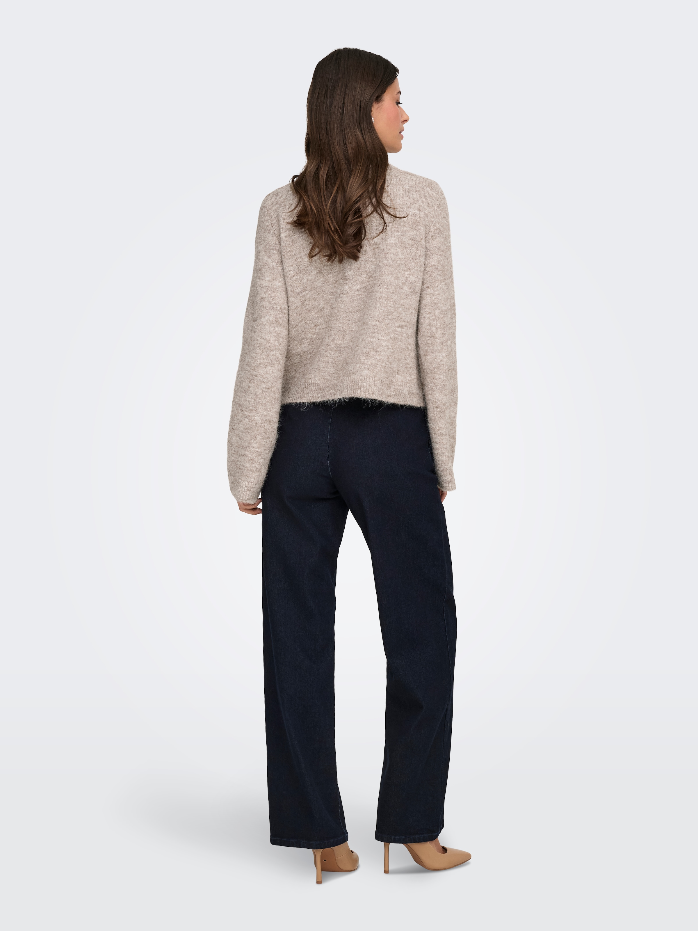 ONLY Strickjacke »ONLMIGGIE LS O-NECK PEARL CARDIGA EX KNT« Materialmix, regular fit