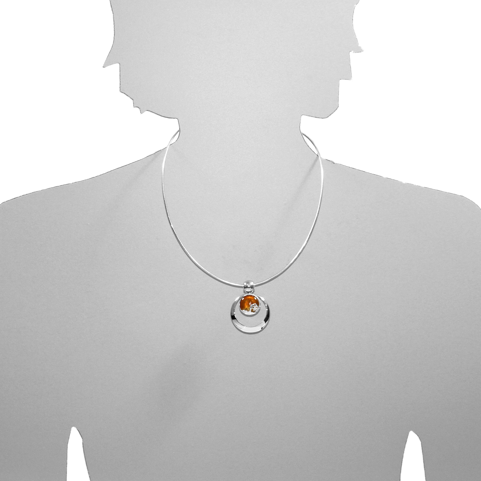 OSTSEE-SCHMUCK Halsreif »Ostsee-Schmuck Halsreif mit Anhänger Windflüchter 30 mm«, (2 tlg.)