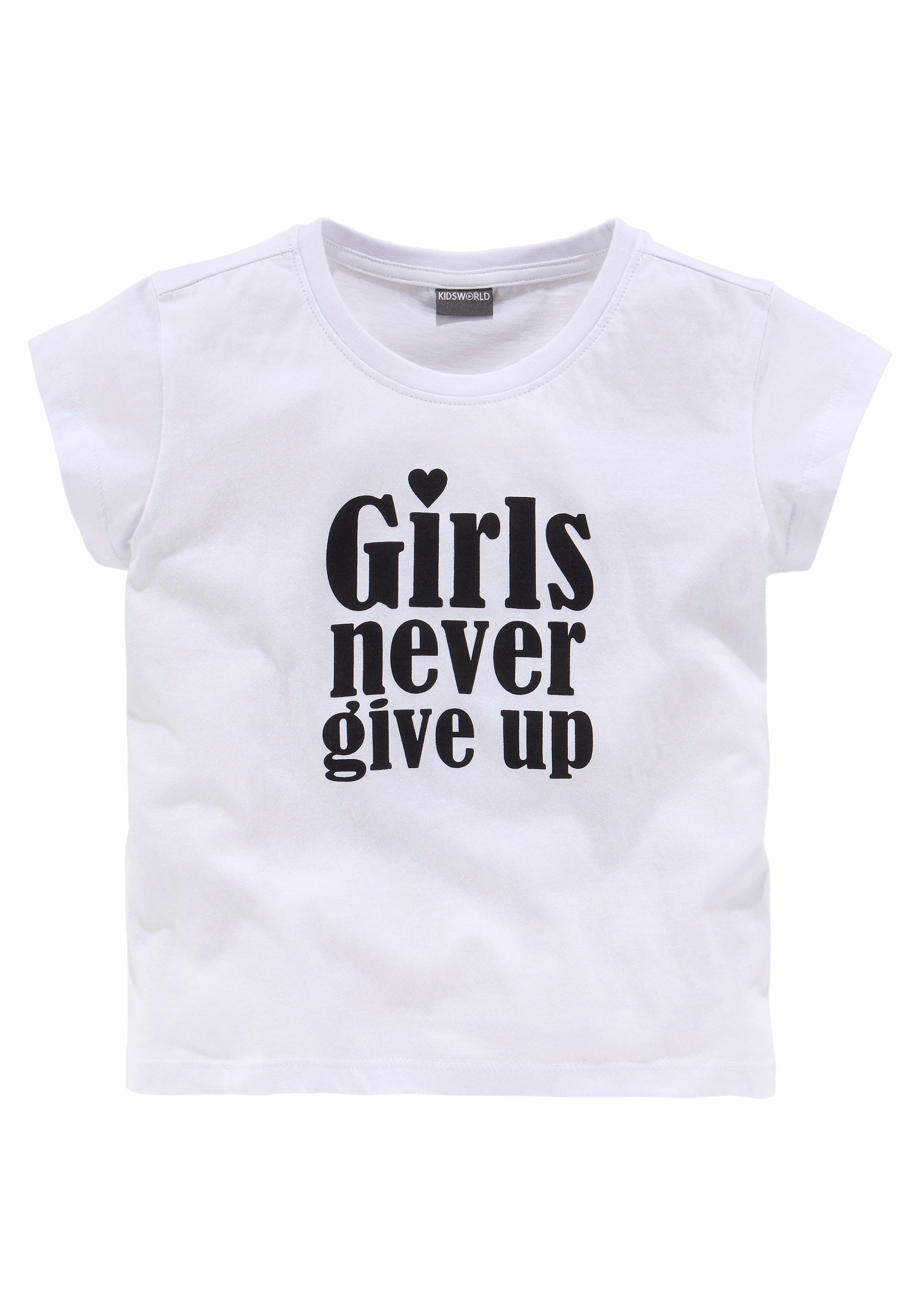 KIDSWORLD T-Shirt »Girls nerver modische | kurze BAUR give up«, Form