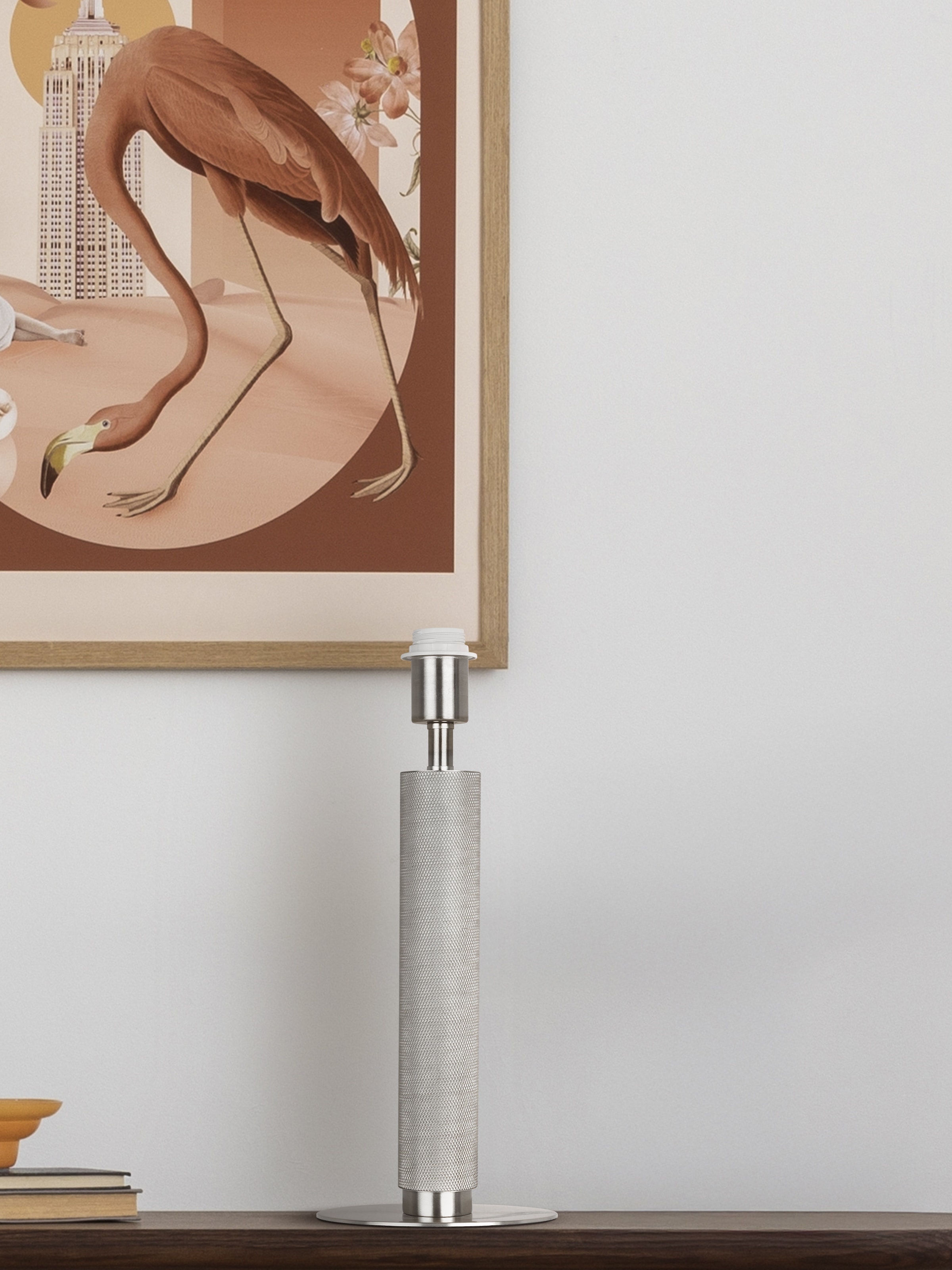 Searchlight Sockelleuchte »Nur Sockel - Londoner Tischlampe - Geraffeltes Silber« E27 1 Stk.