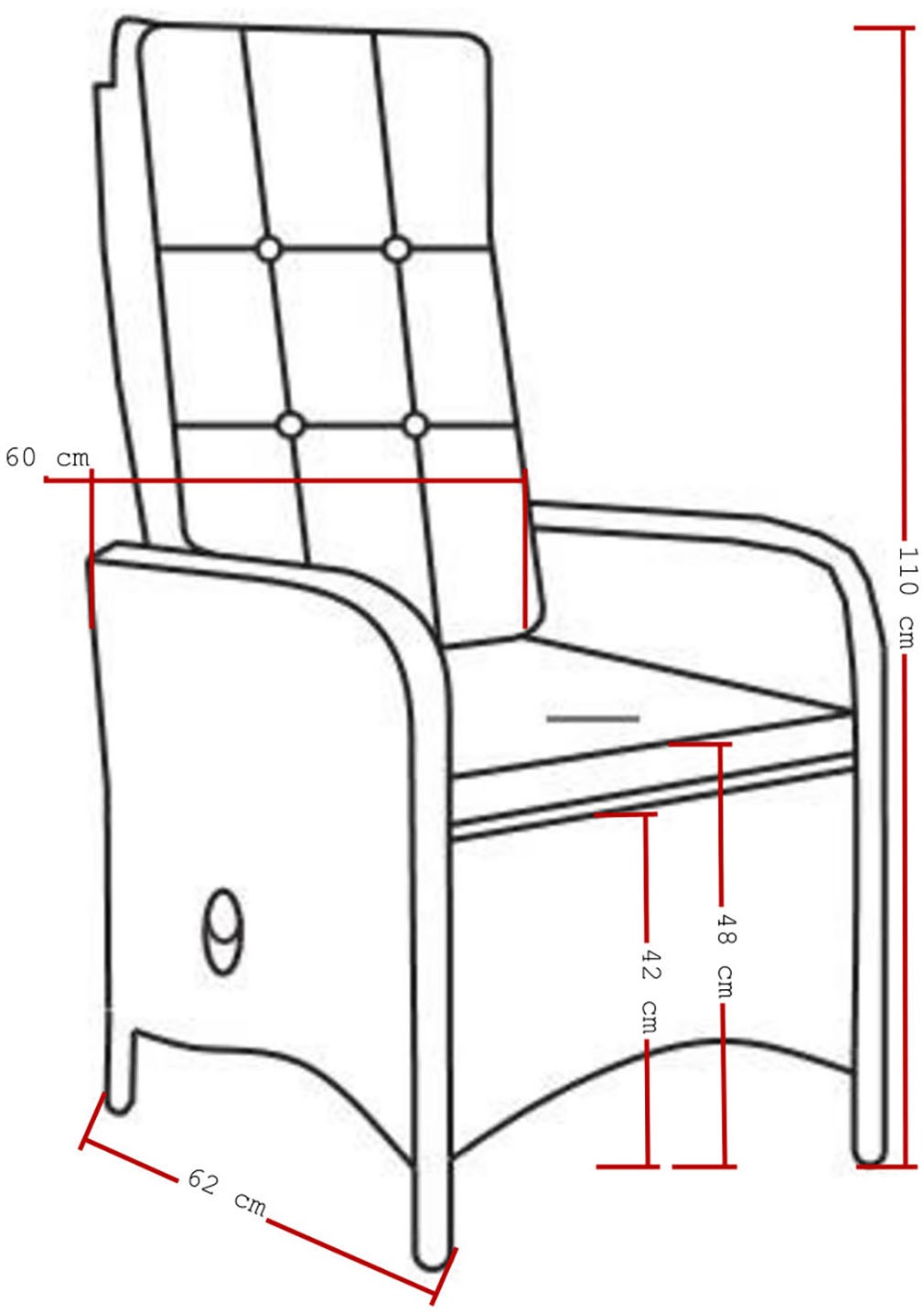 Destiny Garten-Essgruppe »PALMA SAN MARINO Essgruppe 4 HL + Tisch RE 180x90cm holzf.« Set,  Hochlehner mit verstellbare Rückenlehne