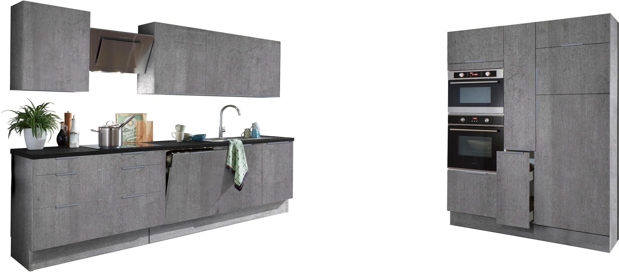 OPTIFIT Küchenzeile »Tara«, ohne E-Geräte, mit Vollauszug und  Soft-Close-Funktion, Breite 430 cm kaufen | BAUR