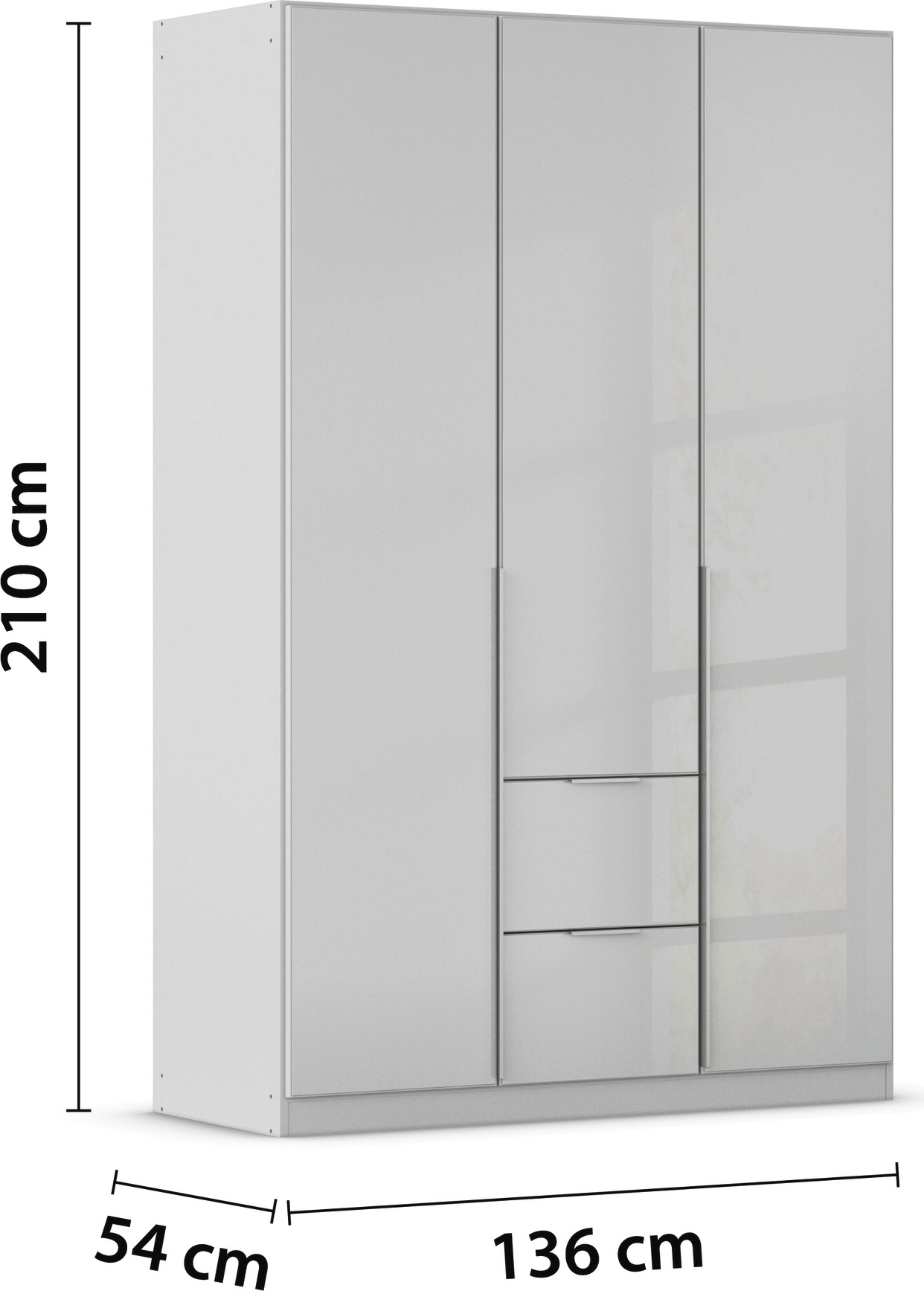 rauch Drehtürenschrank »Kleiderschrank Kleiderschränke Schrank Garderobe AGORDO mit Glasfront«, mit Außenschubkästen, in 6 Breiten und 2 Höhen MADE IN GERMANY