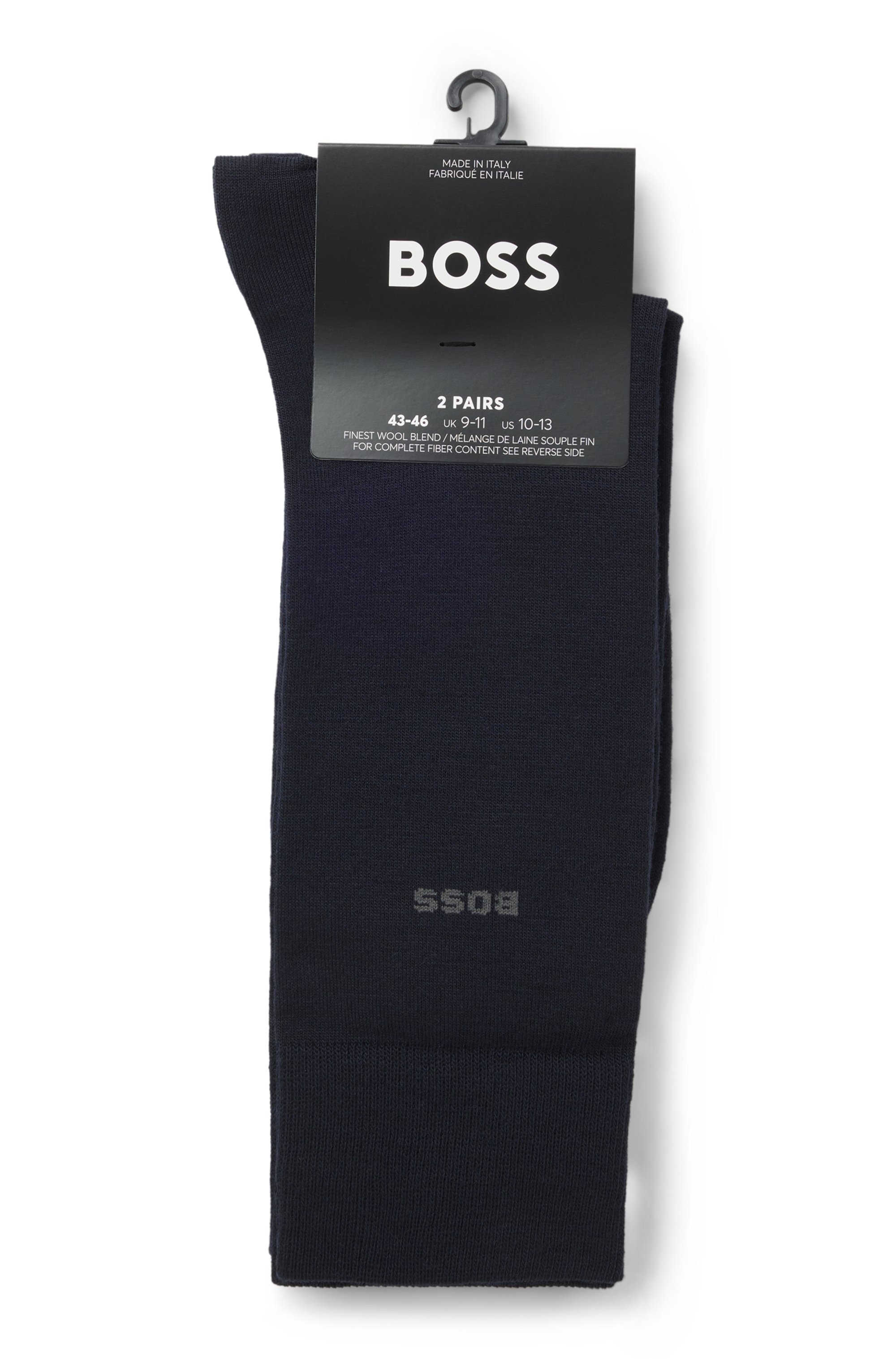 BOSS Socken »2P RS Uni WO« Packung, 2 Paar tlg. mit eingesticktem Markenlogo, Woll-Mix