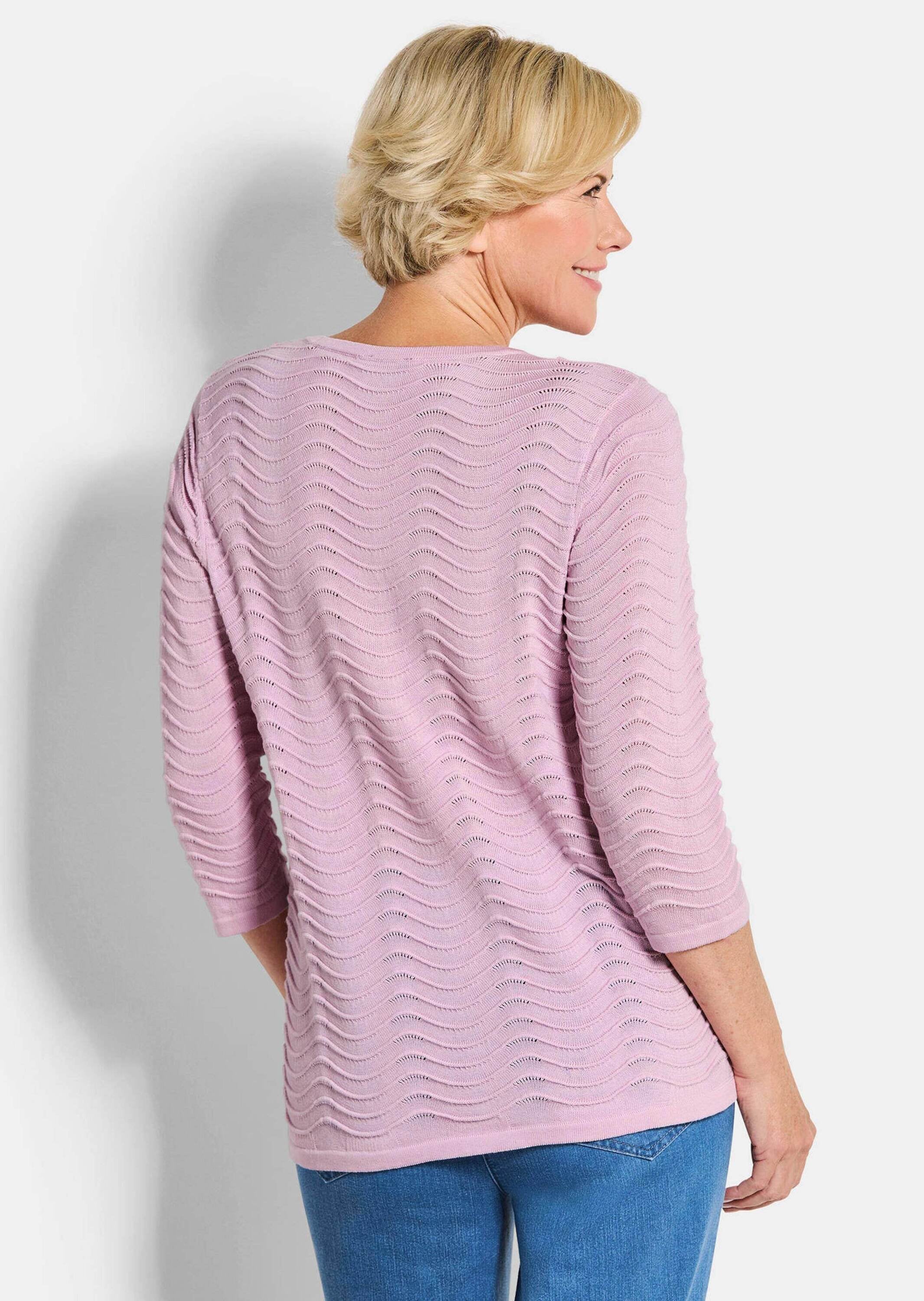 GOLDNER Rundhalspullover »Sommerpullover mit Wellenstruktur« moderner Wellenstrick