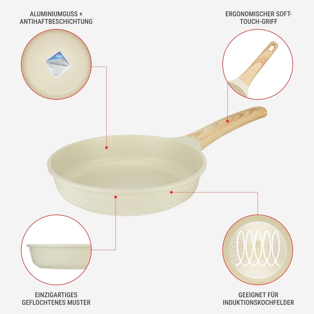 RESTO Kitchenware Bratpfanne »Ran, Universalpfanne mit Antihaftbeschichtung«, Aluminiumguss, (1 tlg.), Induktion, für alle Herdarten geeignet