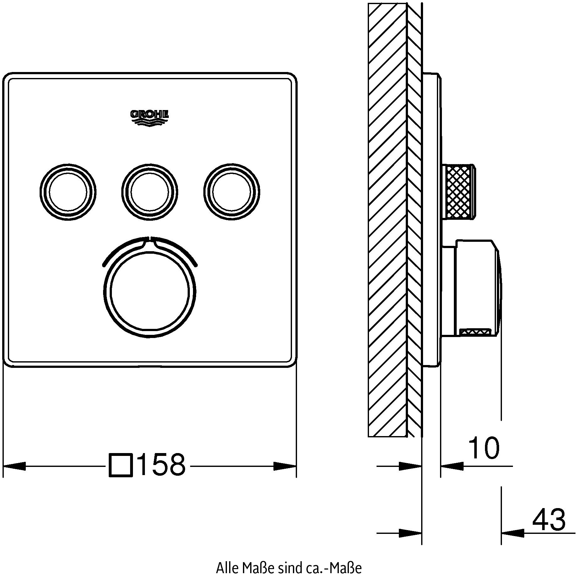 Grohe Unterputz-Einbaukörper »SmartControl«, mit 3 Absperrventilen