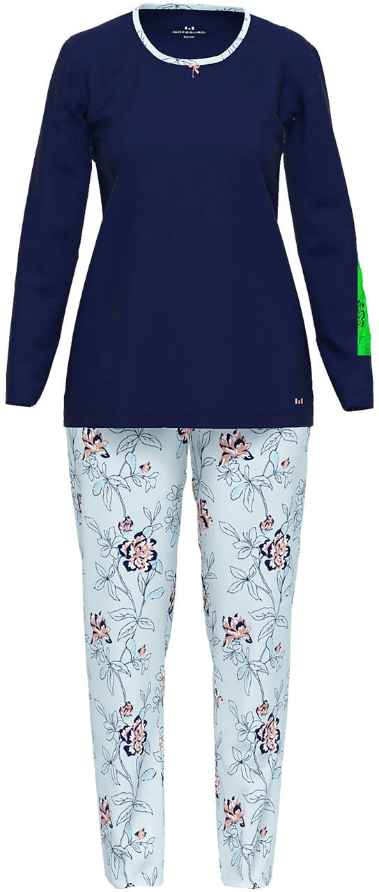 GÖTZBURG Pyjama, (2 bestellen online floralem BAUR kleiner Mit und Druck | Schleife tlg.)