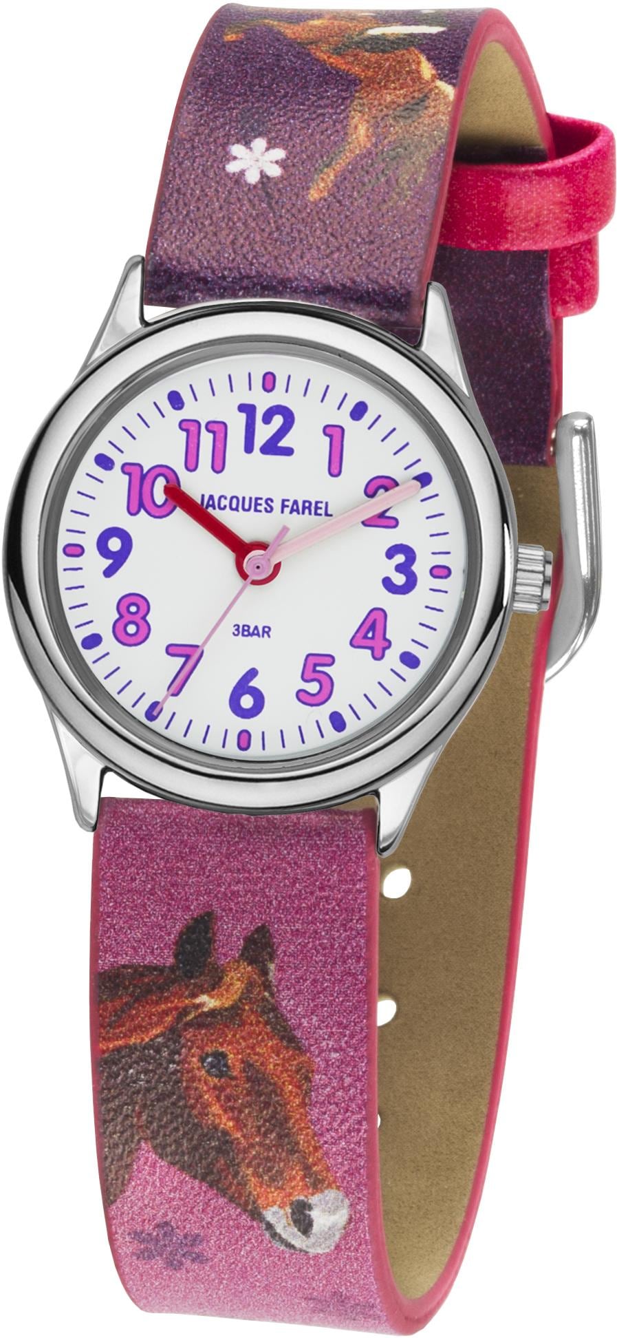 Jacques Farel Quarzuhr »HCC 543, mit Pferdemotiv«, Armbanduhr, Kinderuhr, Mädchenuhr, ideal auch als Geschenk