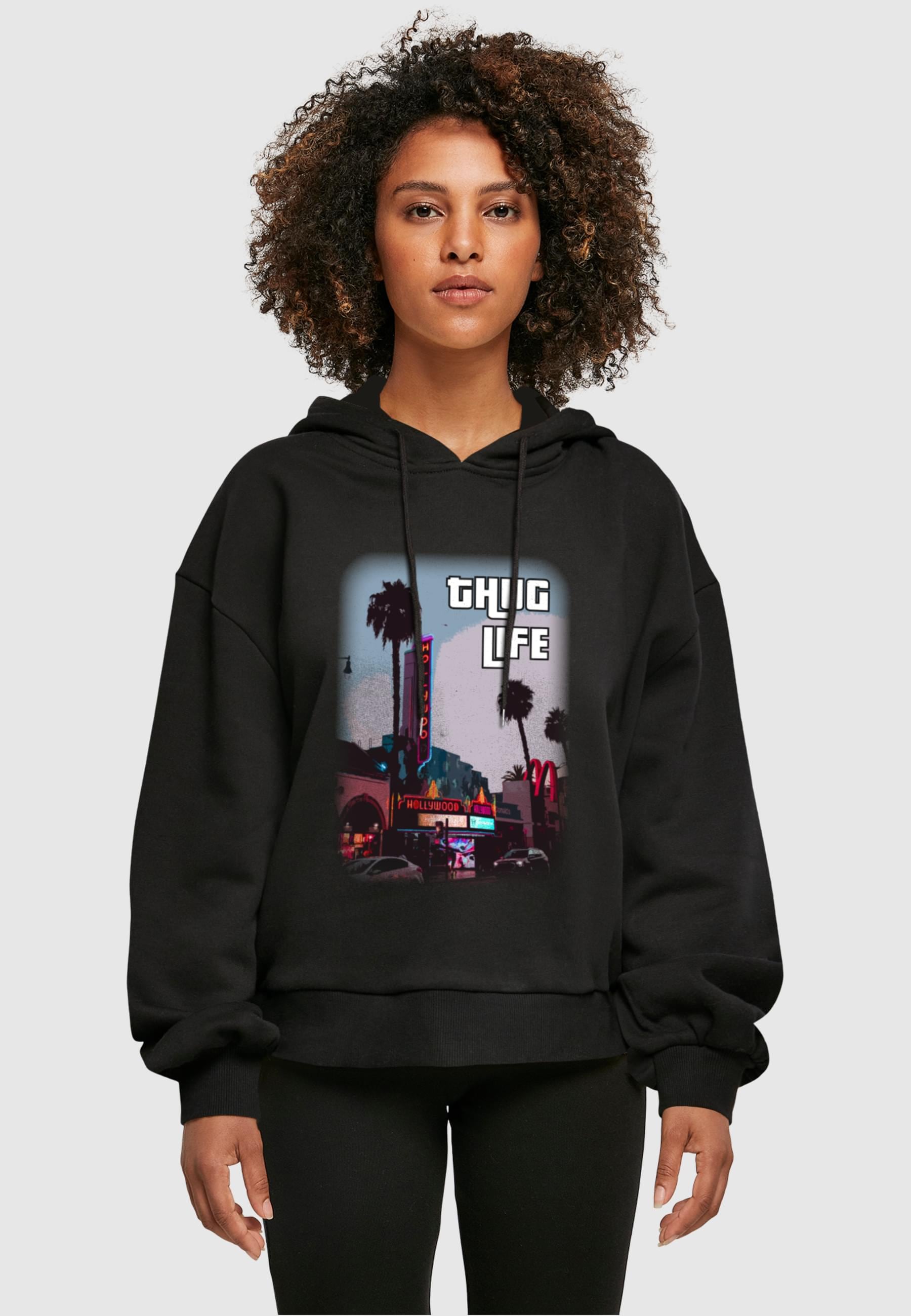 Merchcode Kapuzenpullover »Merchcode Damen Laides Grand Thug Life Organic Oversized Hoody«, (1 tlg.)