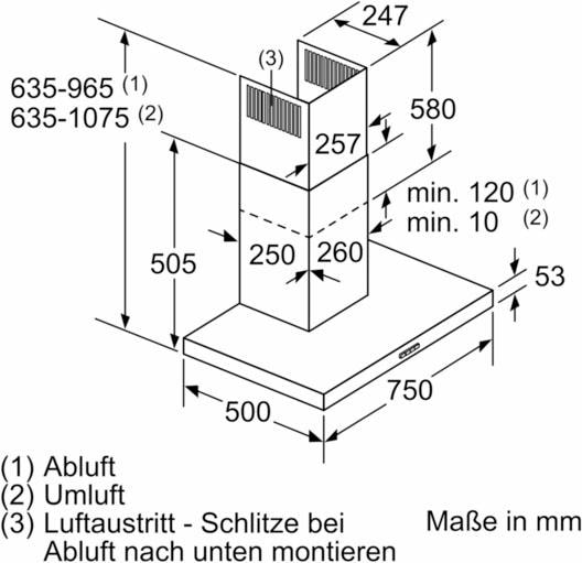 SIEMENS Wandhaube »LC77BHM50«, Serie iQ300