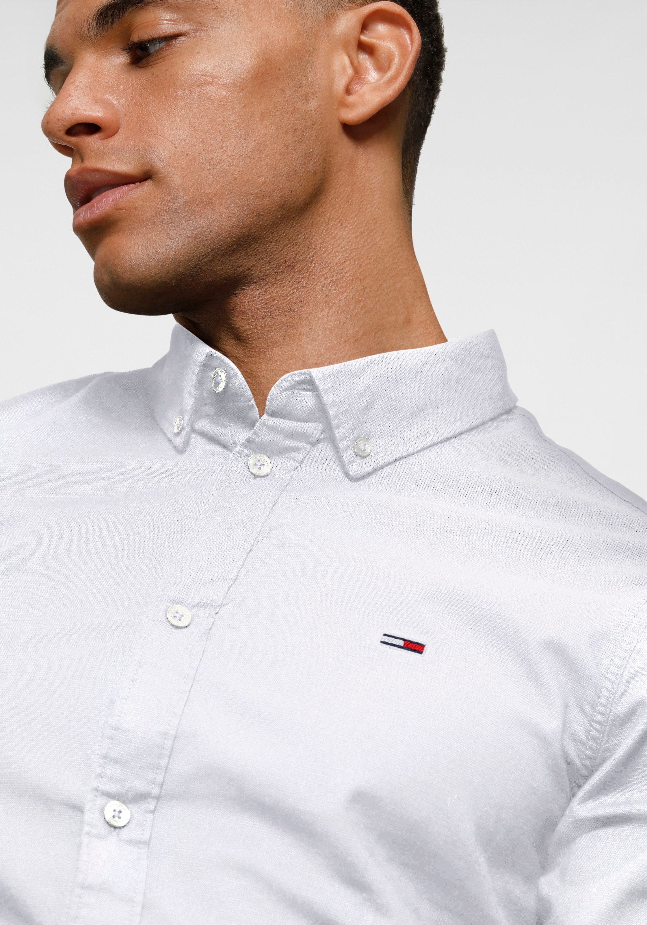 Tommy Jeans Langarmhemd »TJM SLIM STRETCH OXFORD SHIRT«, aus Bio-Baumwolle