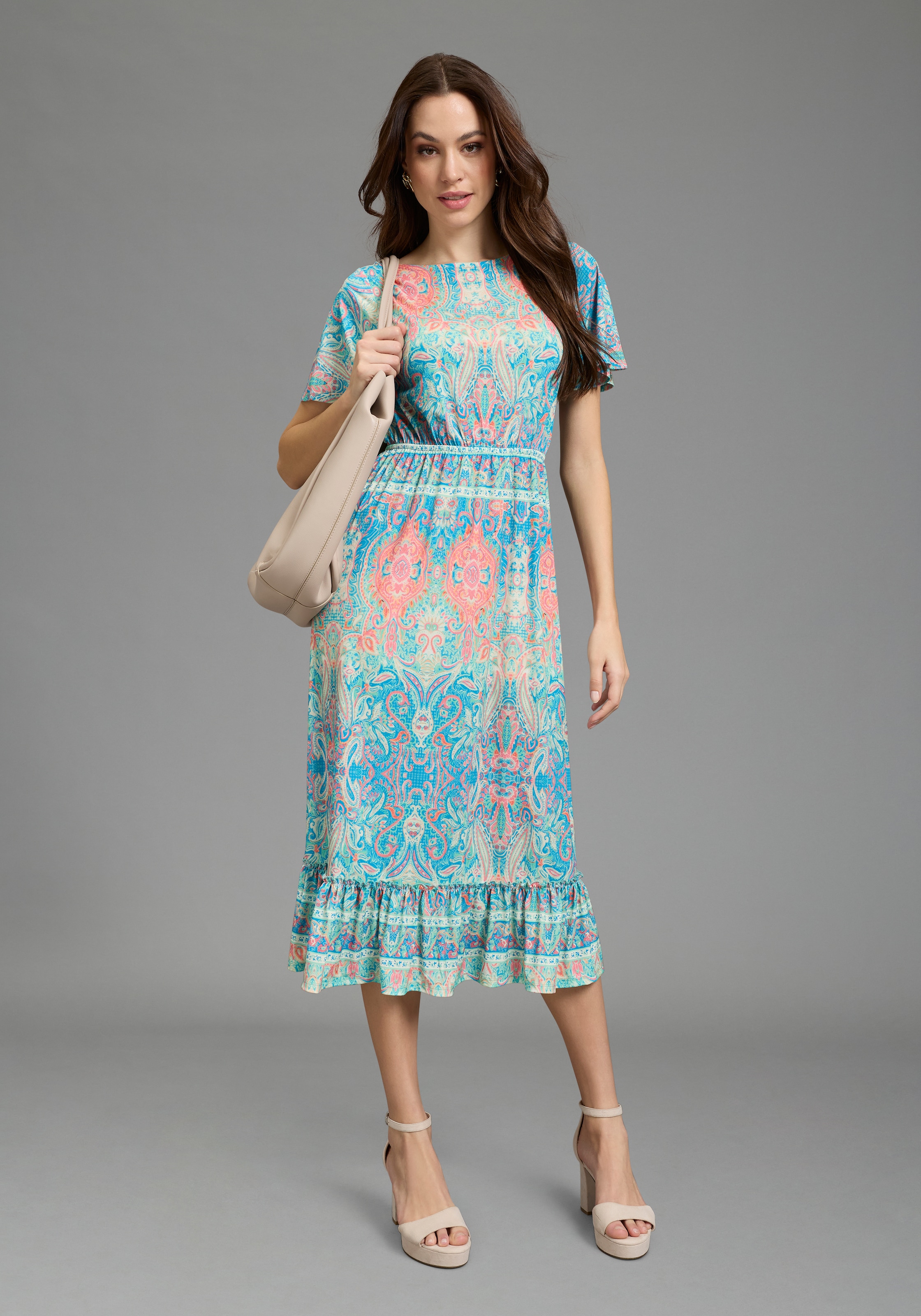 Bruno Banani Sommerkleid casual Stil, für Freizeit, aus Polyester und Elasthan