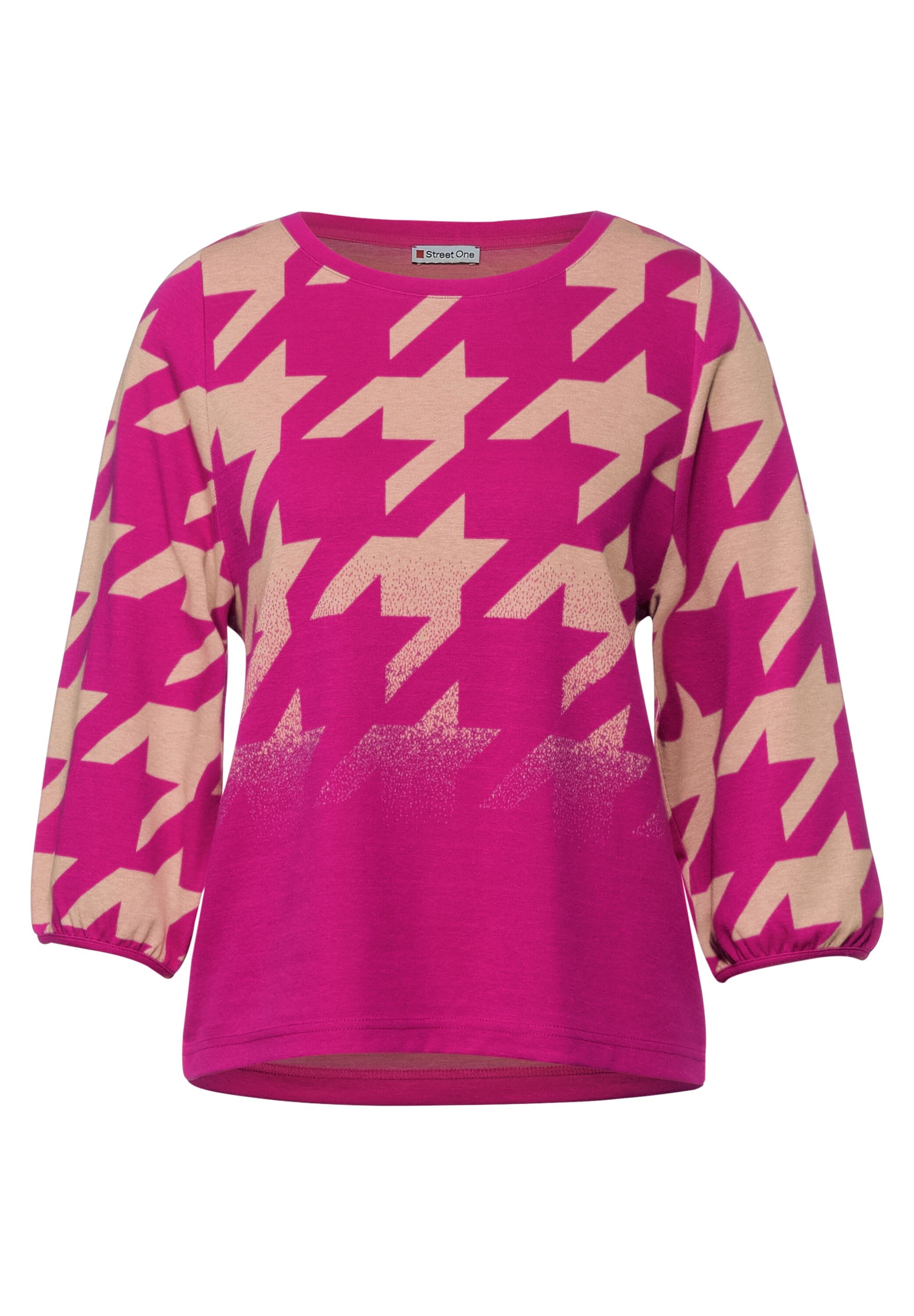 STREET ONE 3/4-Arm-Shirt, mit Hahnentrittmuster