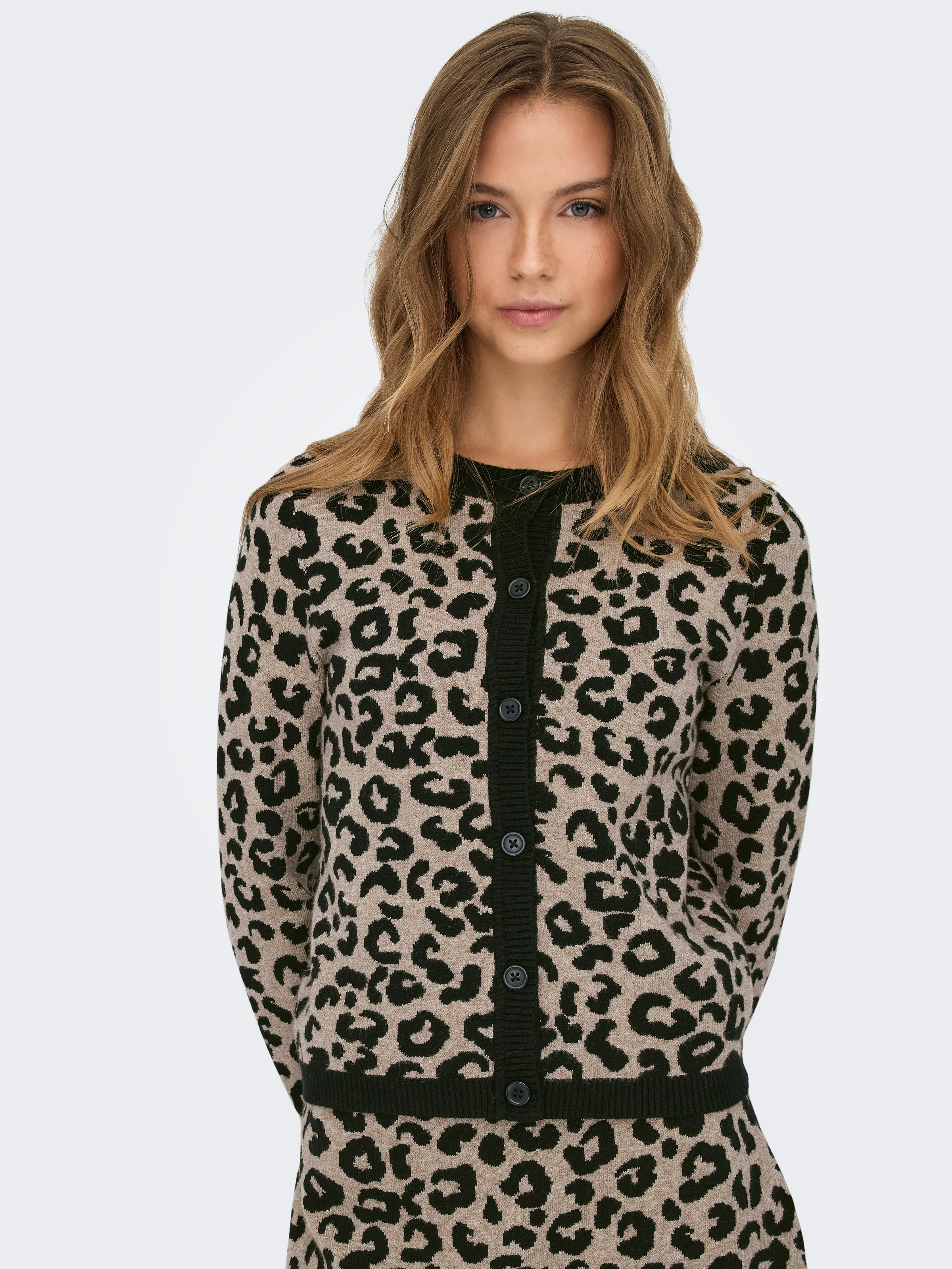 ONLY Strickjacke "ONLANNY LS O-NECK LEO CARDIGAN EX KNT" günstig online kaufen