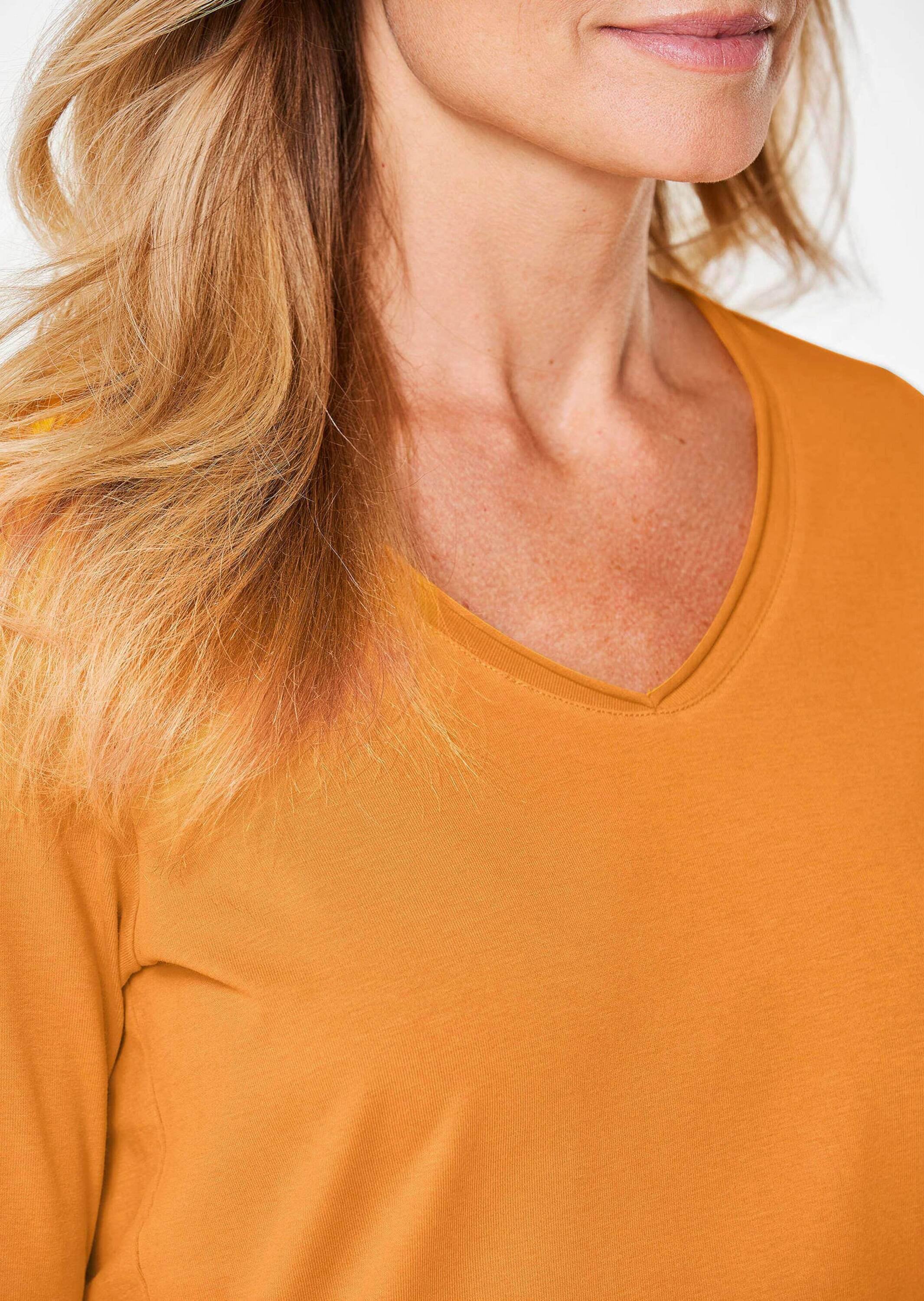 GOLDNER Kurzarmshirt »Shirt Shirt mit V-Ausschnitt«