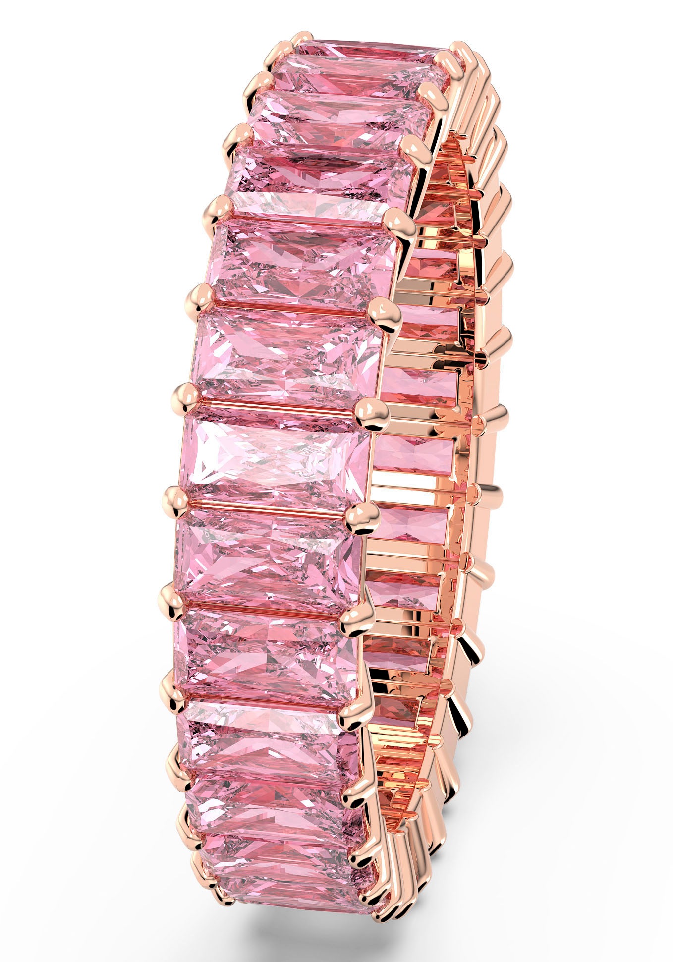 Fingerring SWAROVSKI "Schmuck Geschenk Matrix Ring" Gr. 55, rosa (roségoldfarben, pink), Fingerringe, Damen, 55, Metall, 4,7mm, Fingerring, mit Swarovski Zirkonia (synth.) 4