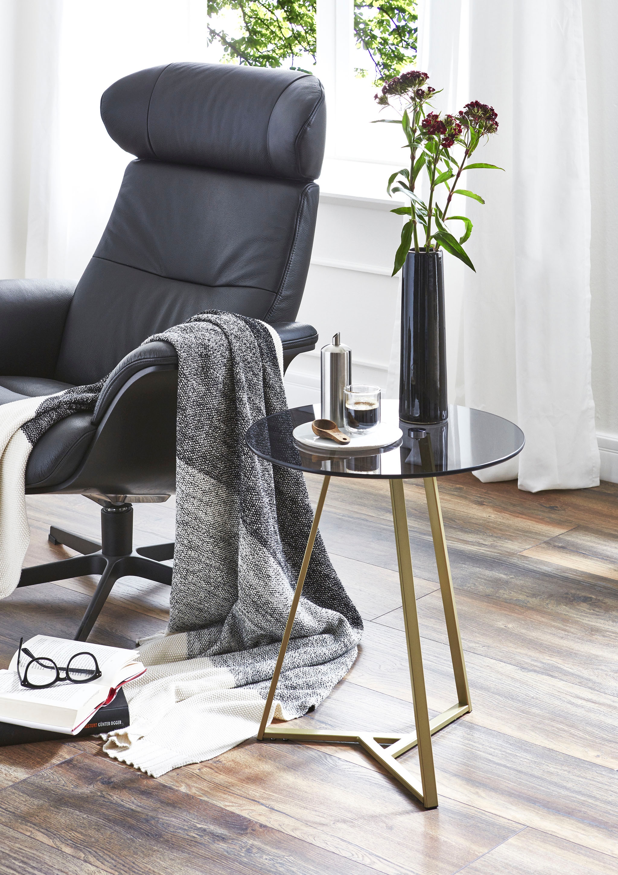 HAKU Beistelltisch »Sofatisch, Wohnzimmertisch« 1 Stk. tlg. rund - aus Metall Gold - Ø/H 45/50 cm
