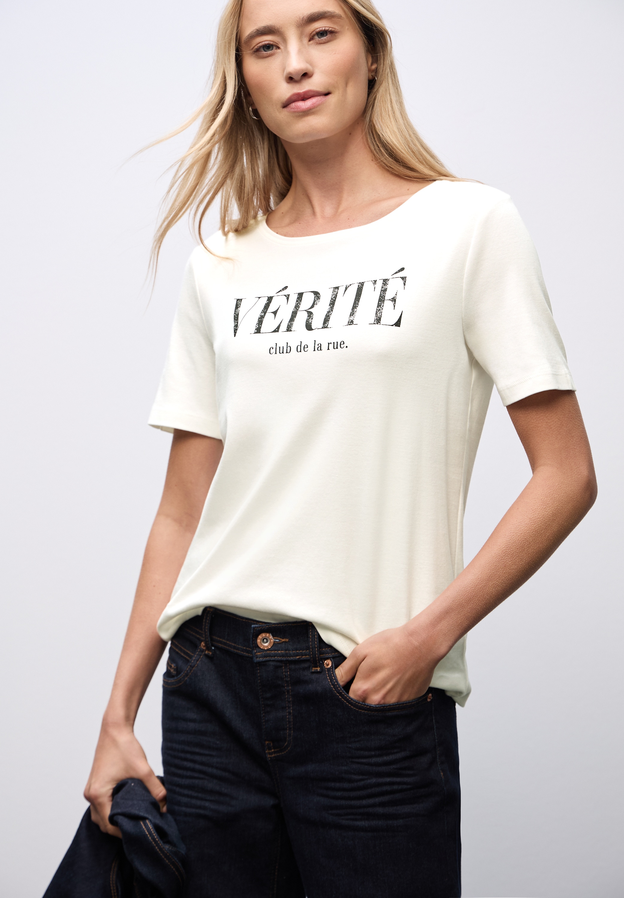 STREET ONE Rundhalsshirt im Shirt-Style