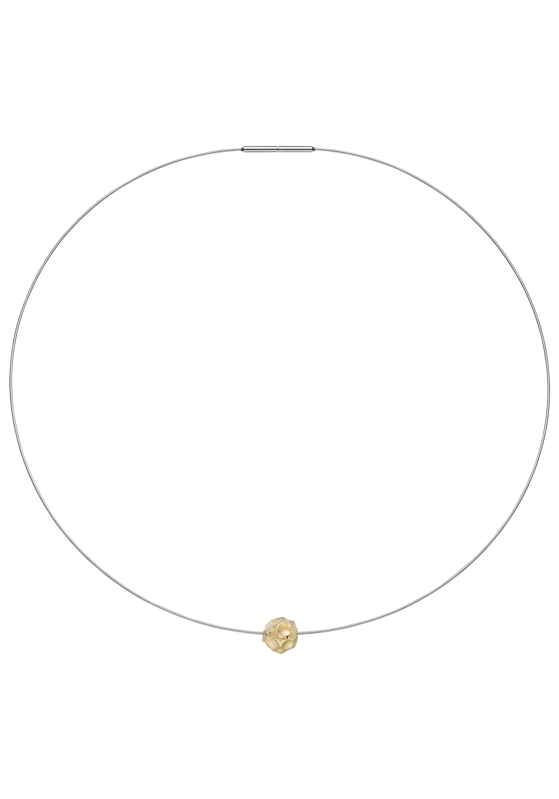 JOBO Collier »Kette Halsreif« Edelstahl mit 585 Gold kombiniert 42 cm