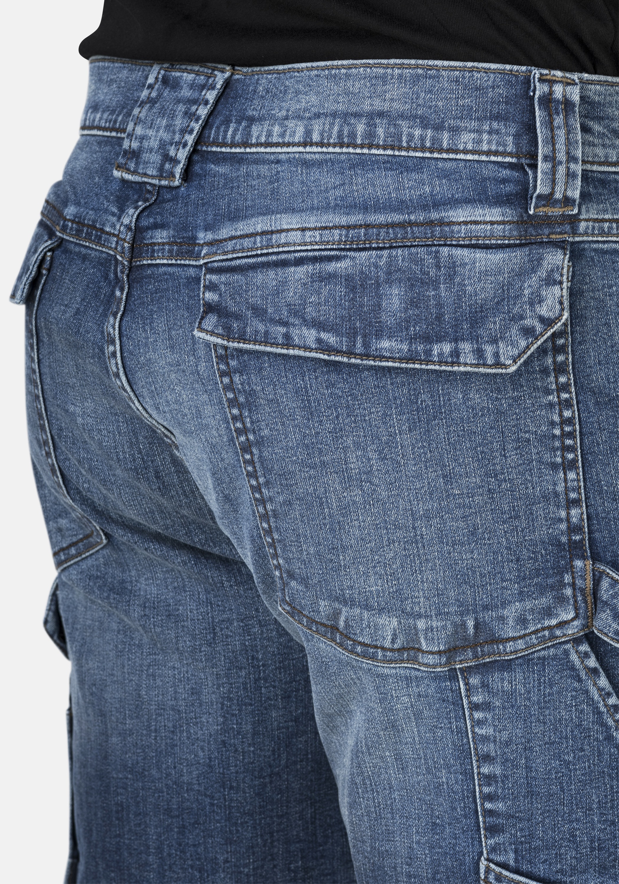 Thumbnail - HERO by John Medoox Workerjeans "LUCAN Denim Workwear Arbeits-Cargoshorts Jeans" Arbeits-Cargoshorts Jeans Denim / Jeans...