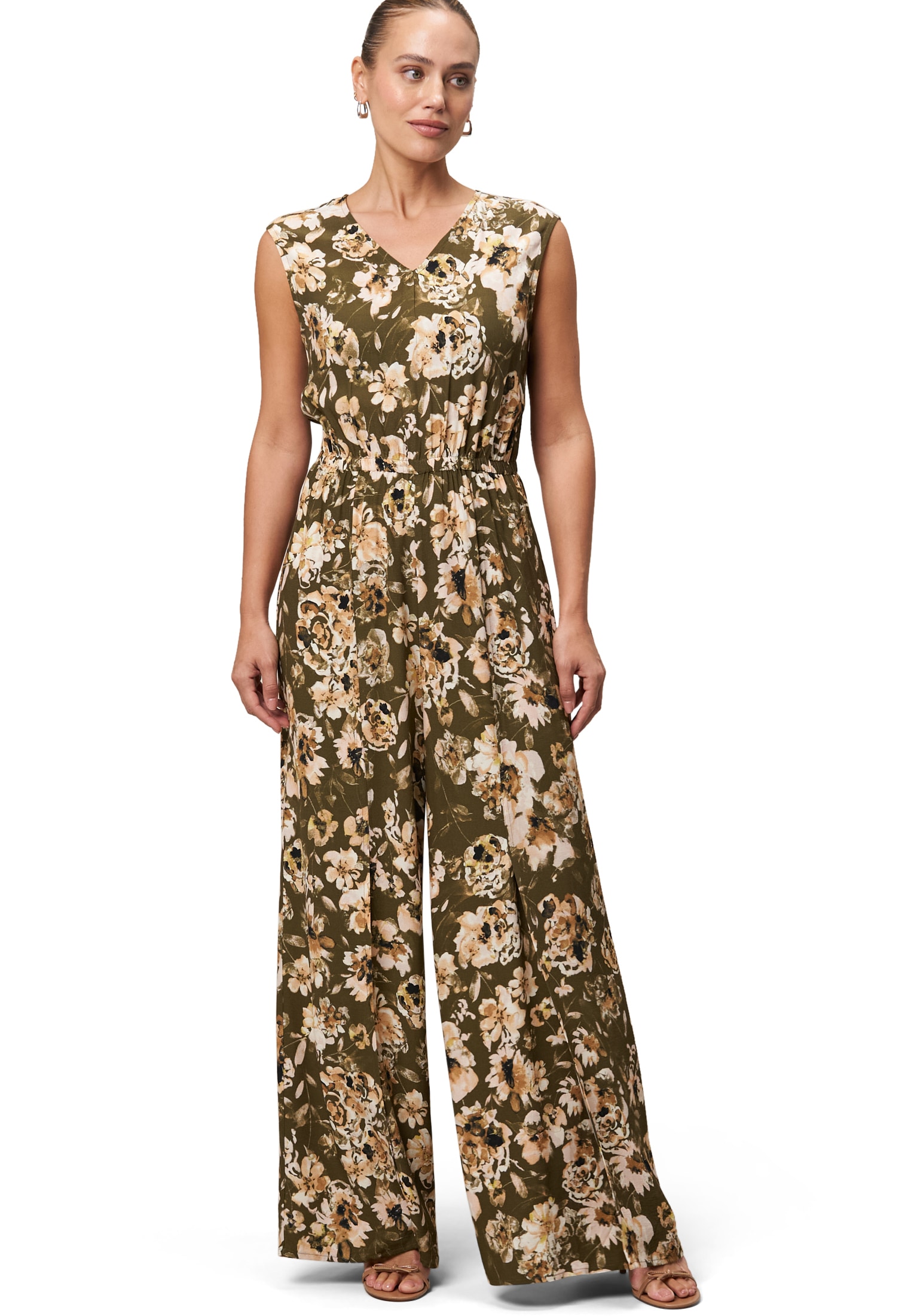 Zero Overall »zero Jumpsuit mit Blumendruck 32 Inch«, (1 tlg.), drapiert /gerafft