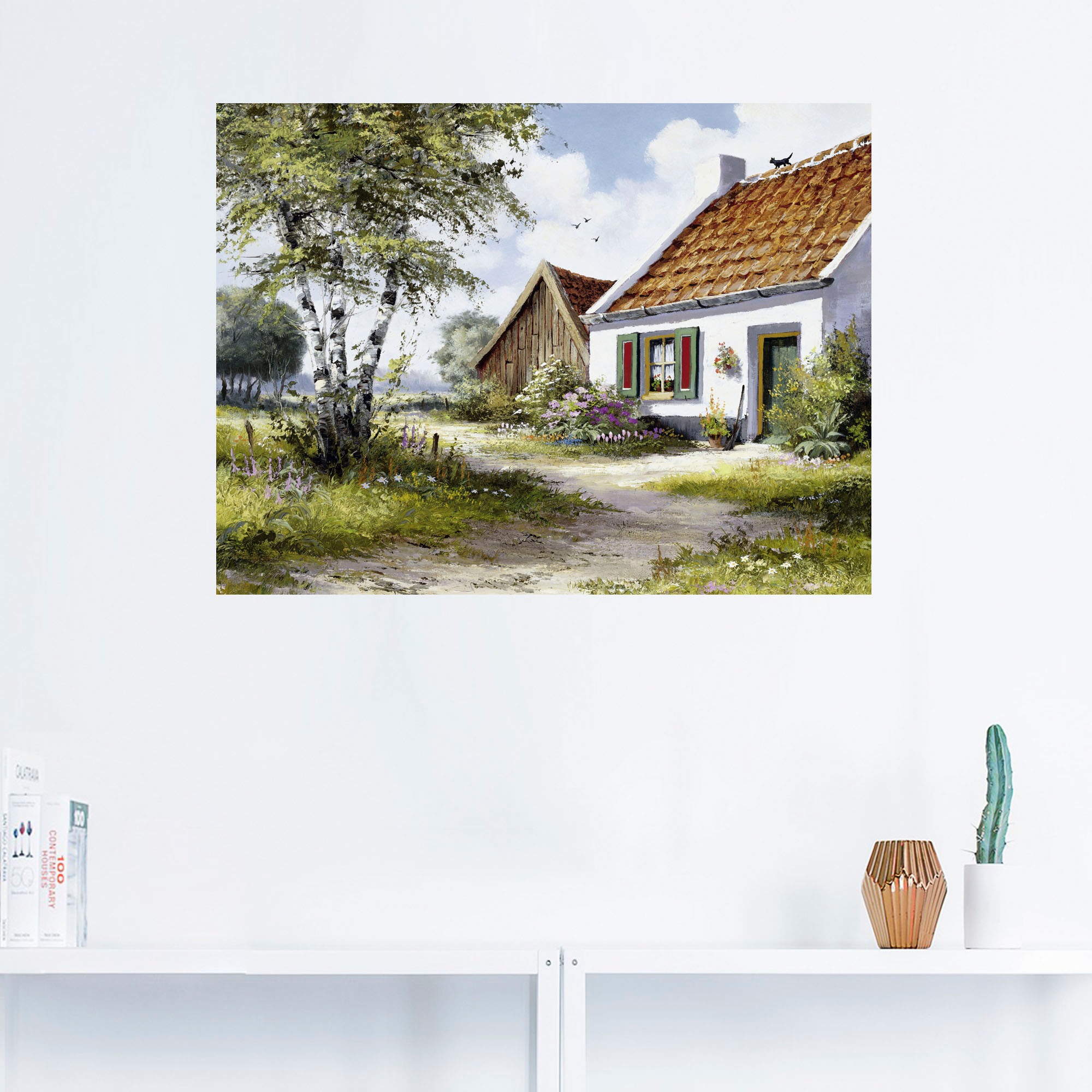 Artland Wandbild "Katze auf dem Dach", Garten, (1 St.), als Leinwandbild, P günstig online kaufen