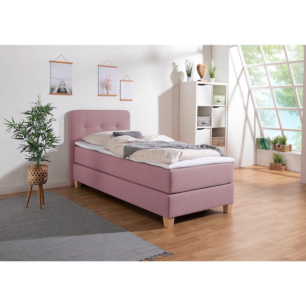 Home affaire Boxspringbett »Fargo«, inkl. Topper, in 3 Matratzenarten, viele Farben, in 6 Breiten