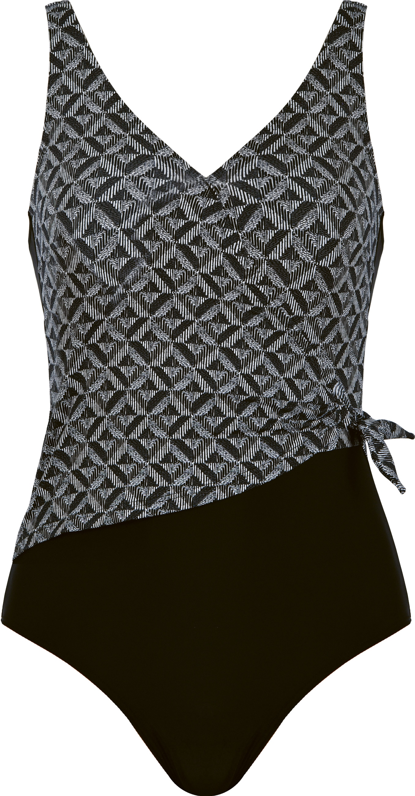 NATURANA Damen Badeanzug "Beautiful Beaches", schwarz, Gr. 44, gemustert, unifarben, Elasthan, Polyamid, Badeanzüge, integrierte Cups, figurbetonend,