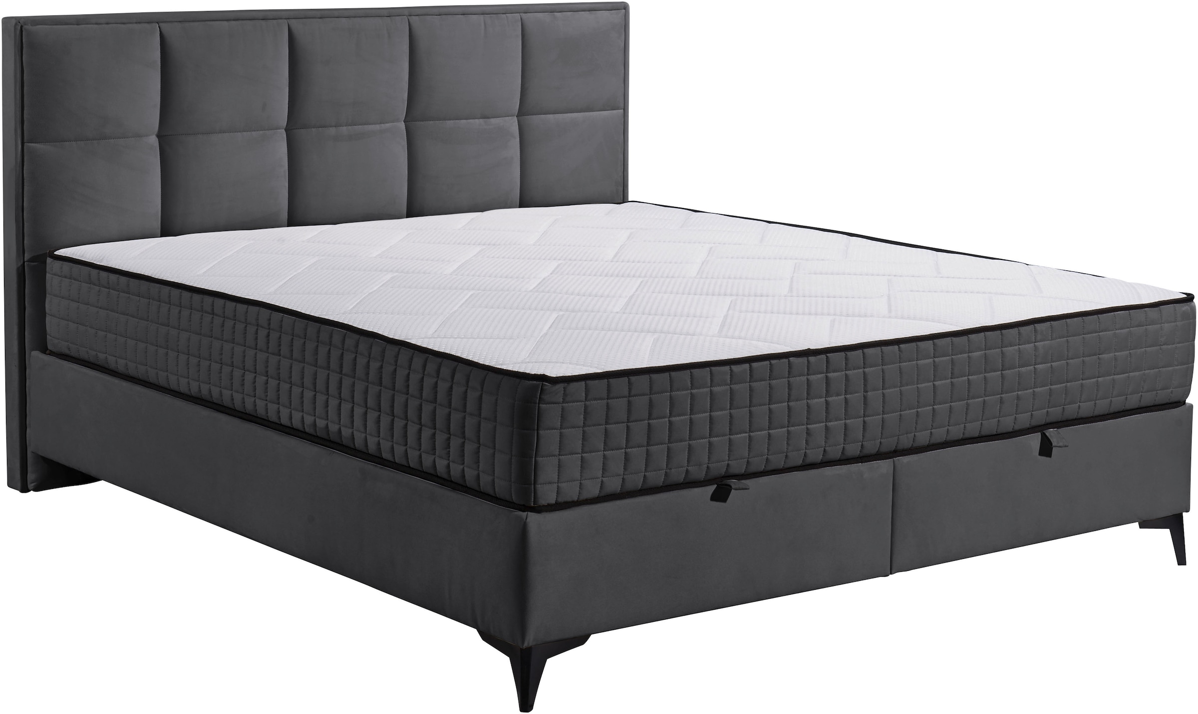 ED EXCITING DESIGN Boxbett »Monroe inkl. Bettkasten, erhältlich in den Breiten 160cm & 180cm«, Duo-Matratze - feste Seite mit Kokosmatte