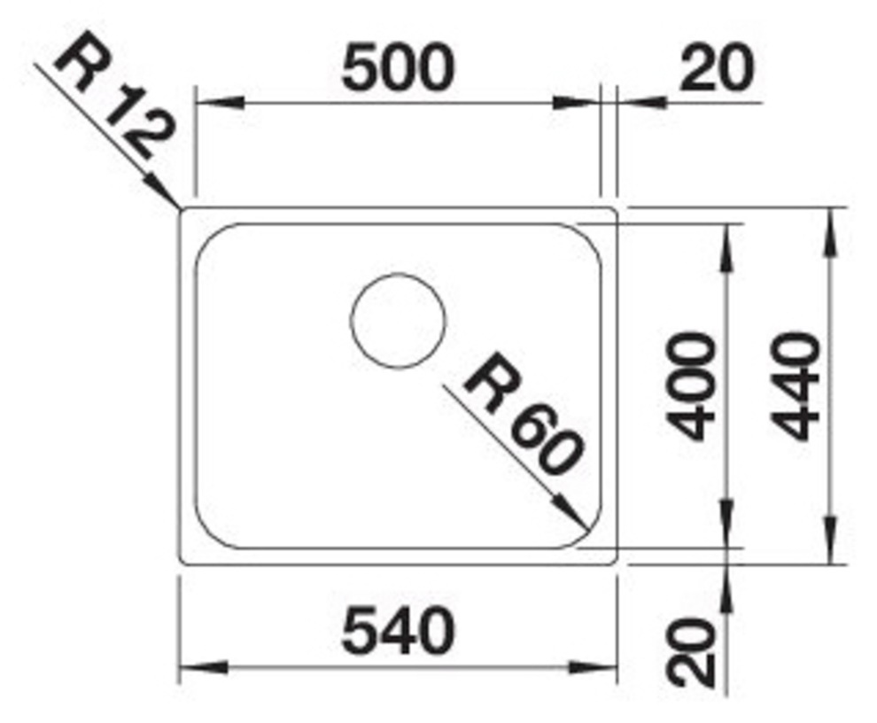 Blanco Edelstahlspüle »SUPRA 500-IF R12«, zum wechselseitigen Einbau geeignet