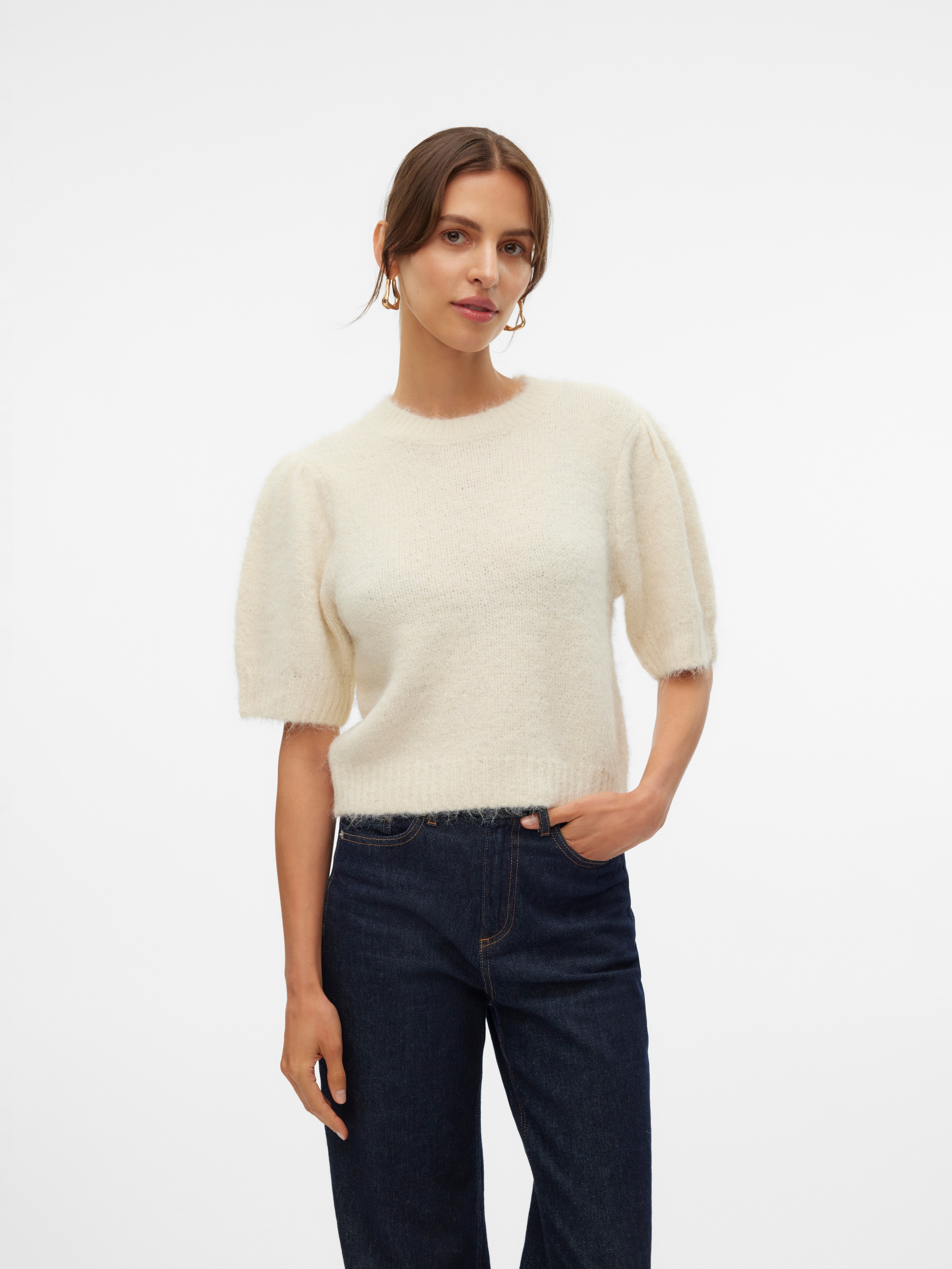 Vero Moda Strickpullover "VMNOVAH SS O-NECK PUFF PULLOVER GA NOOS" günstig online kaufen