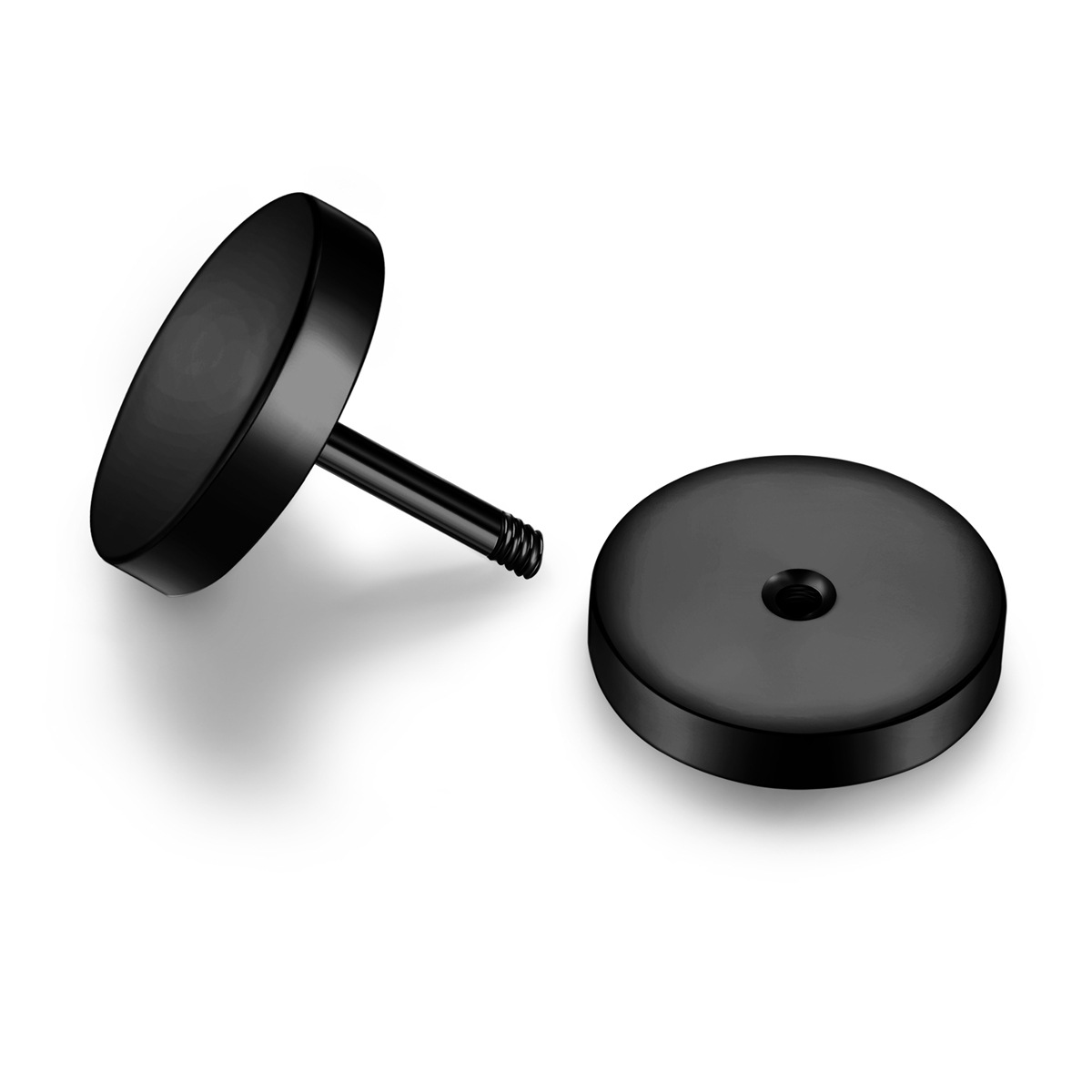 Paar Ohrstecker TRUE REBELS "TR334", schwarz, Ohrringe, Herren, 9,9mm, Edelstahl 2