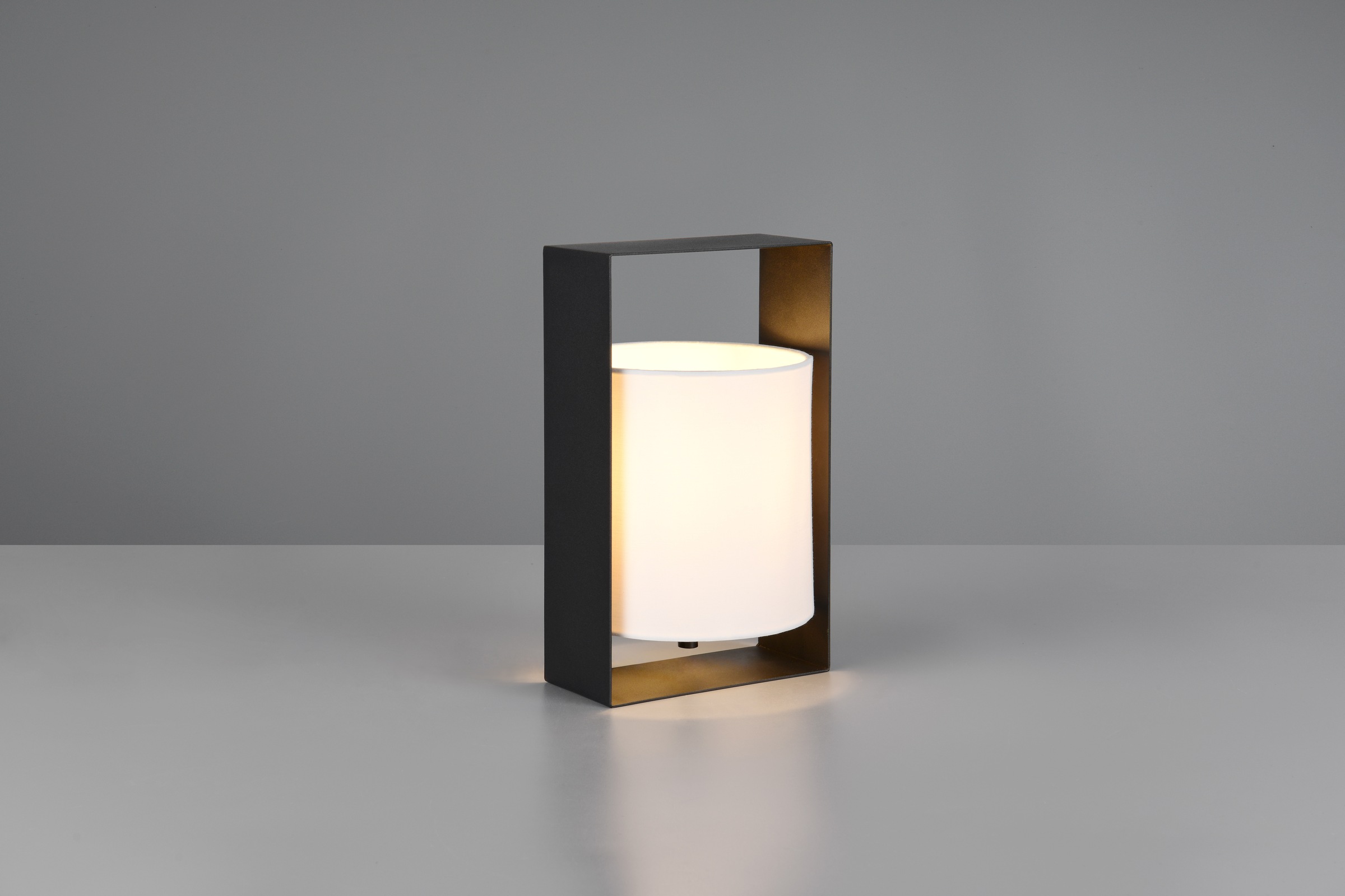 REALITY Leuchten Tischleuchte »PAIL, Tischlampe mit Schnurschalter, exkl 1x E27 max 10W, Stoffschirm«, 1 flammig, Leuchtmittel E27 | Leuchtmittel wechselbar, Design Tischleuchte Metallrahmen mit Stoffschirm, 16x27x15 cm (B/H/T)