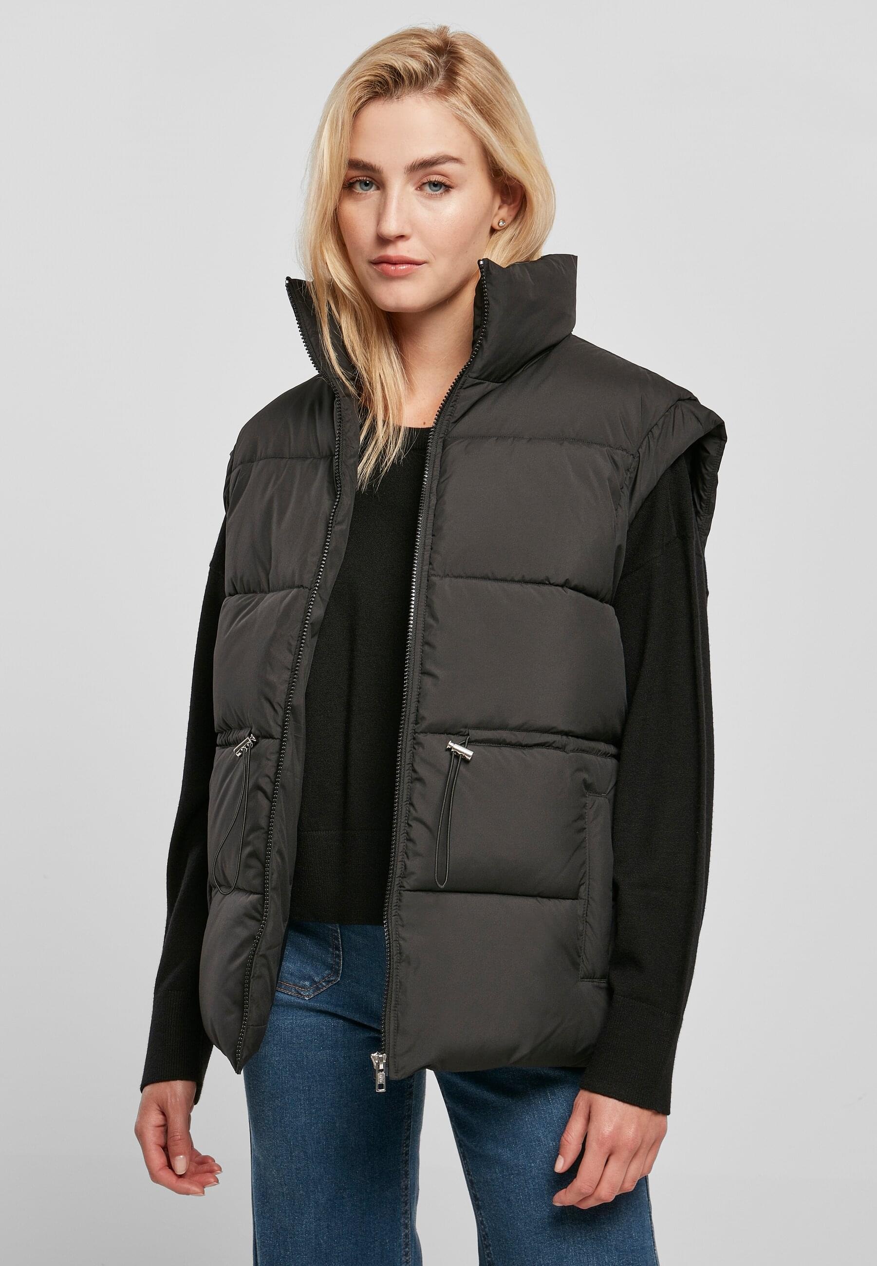 URBAN CLASSICS Jerseyweste »Urban Classics Damen Ladies Waisted Puffer Vest«, (1 tlg.)