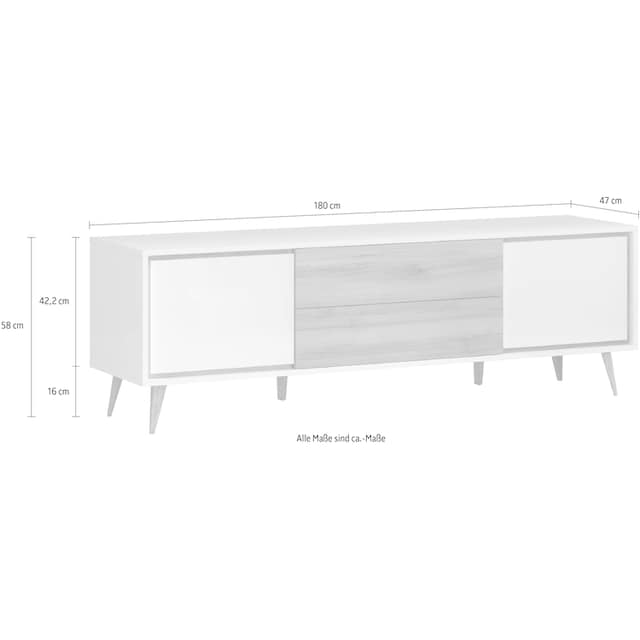 Home affaire TV-Board »Vida«, UV lackiert, hochglänzend, Soft-Close und Push -to-open Funktion | BAUR