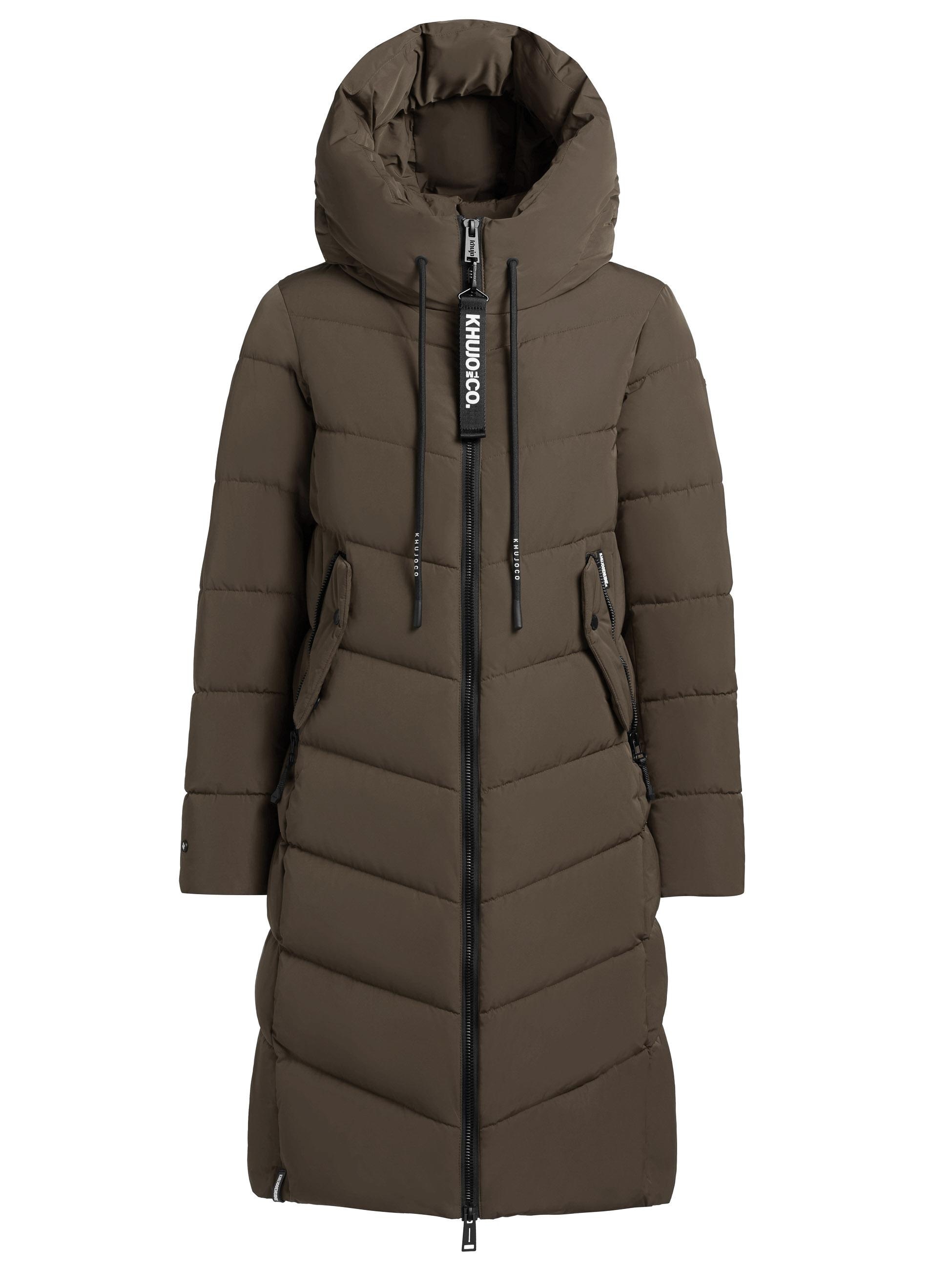 khujo Steppmantel »Mikia2-YM«, Warmer Damen Wintermantel mit hohem Kragen und Kapuze