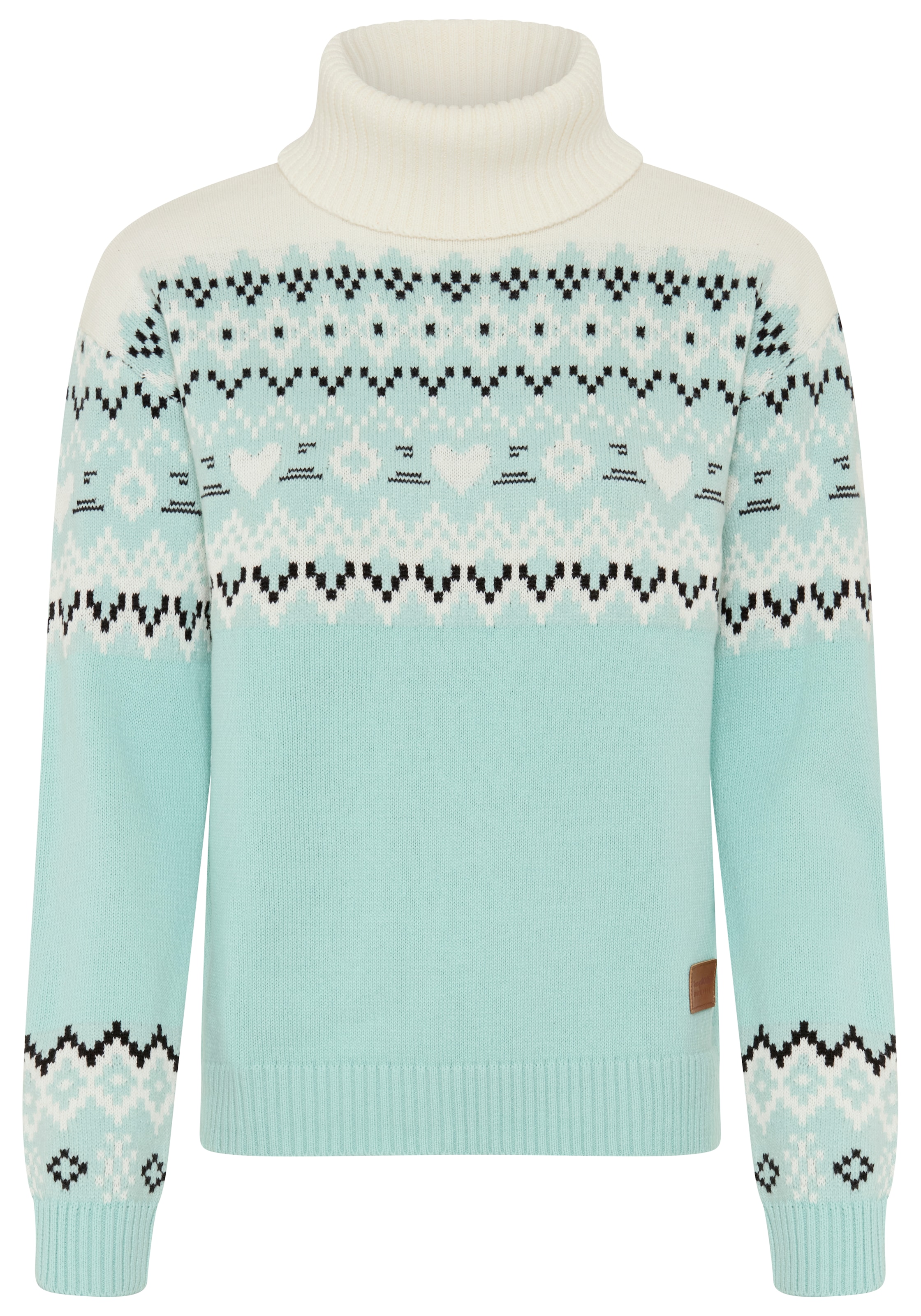 KangaROOS Rollkragenpullover mit Rollkragen, aus Baumwolle, Norwegermuster