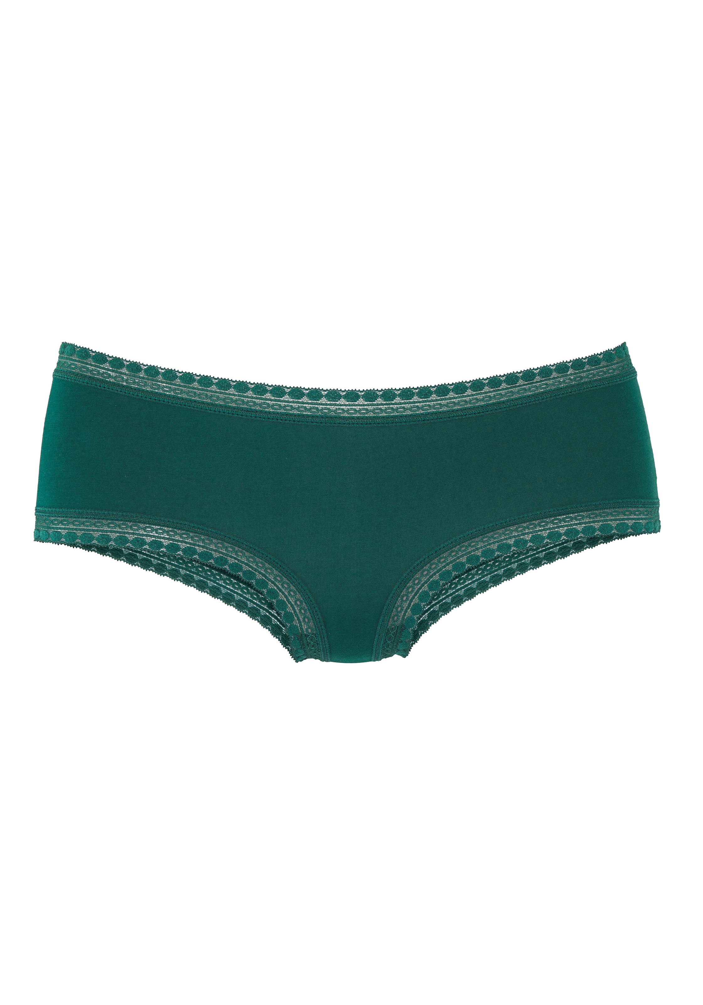 LASCANA Damen Panty, Gr. 40tannengrün, Jersey, Obermaterial: 95% Baumwolle, 5% Elasthan. Spitze: 90% Polyamid, 10% Elasthan, unifarben, Unterhosen,