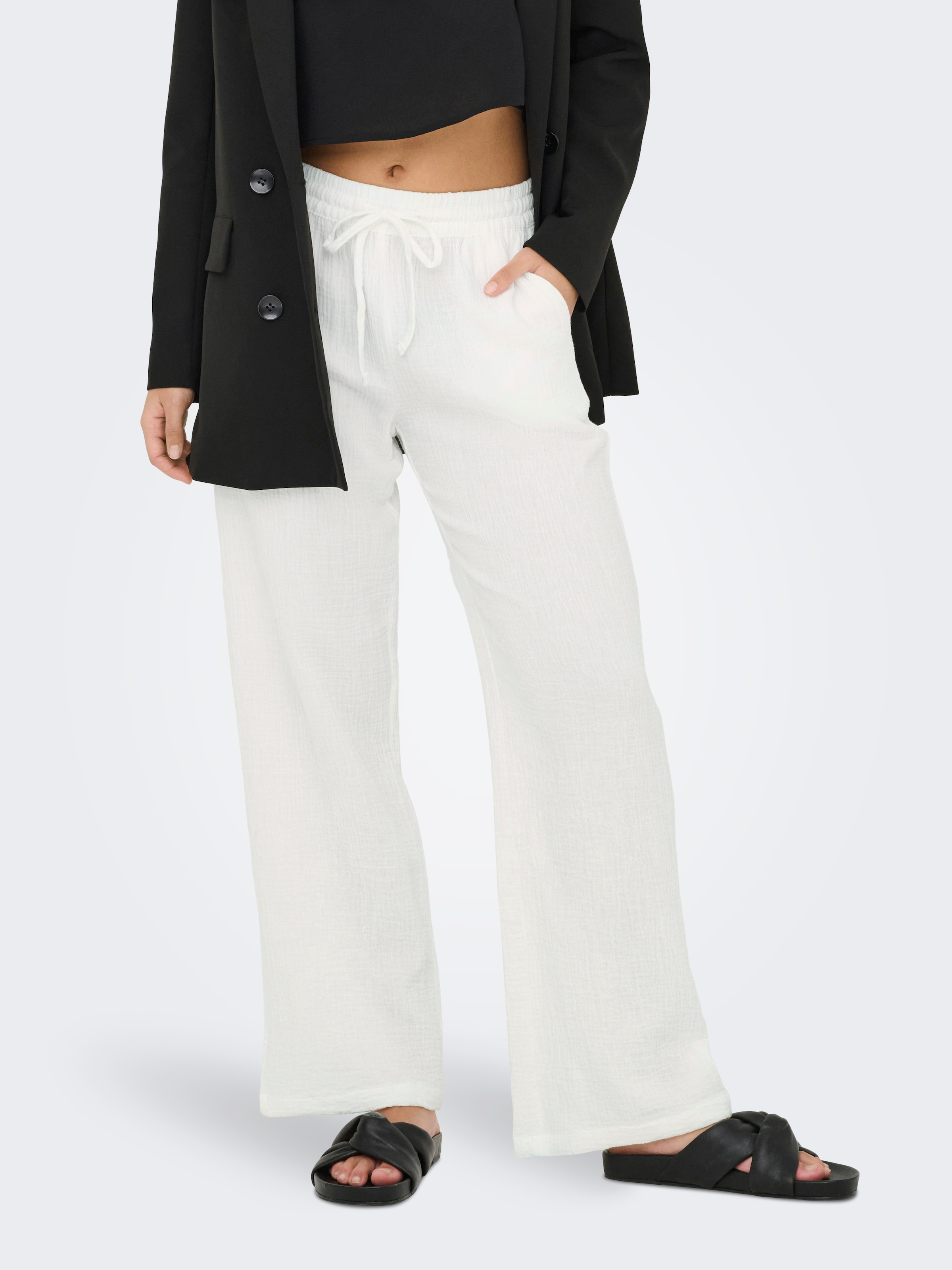 JDY Schlupfhose "JDYTHEIS LIFE WIDE PANT WVN NOOS", Sommerhose, aus Musseli günstig online kaufen