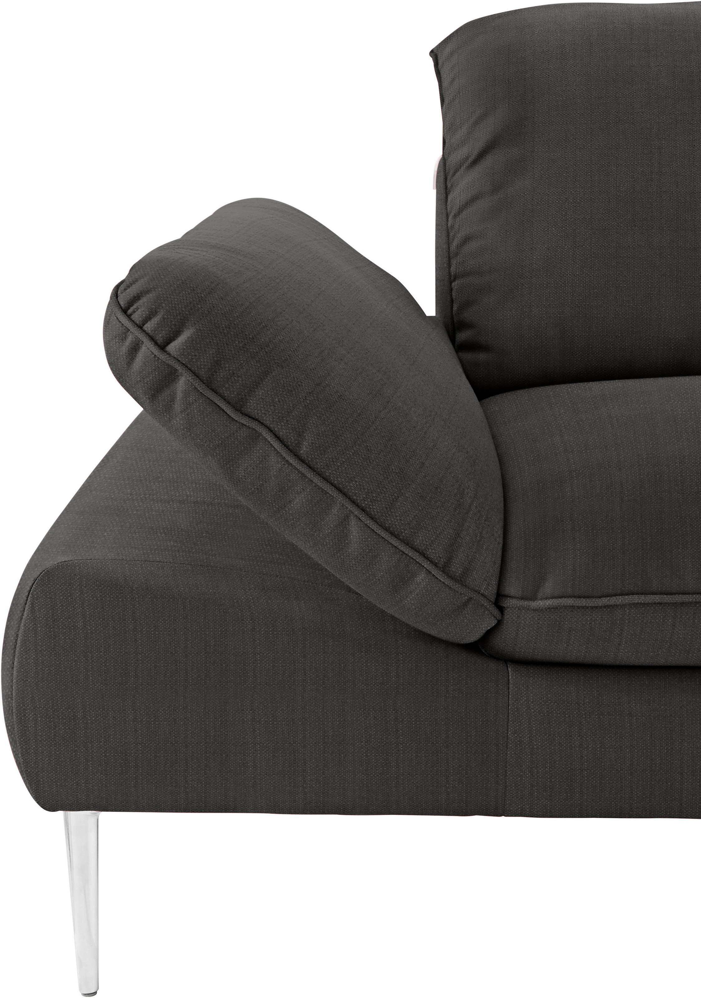 W.SCHILLIG Ecksofa »enjoy&MORE, Designsofa, bequem, zeitlos und elegant, L-Form«, mit Sitztiefenverstellung, Füße Chrom glänzend, Breite 340 cm