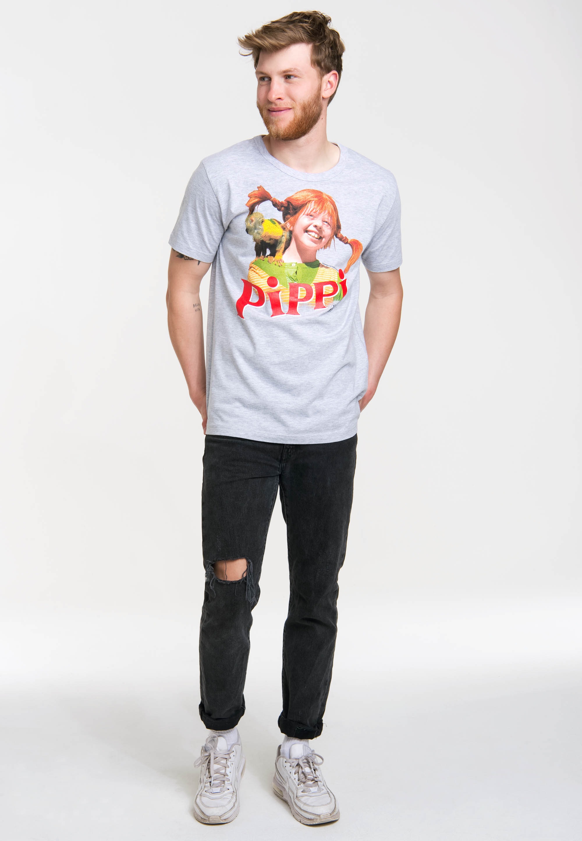 LOGOSHIRT T-Shirt »Pippi Langstrumpf - Äffchen Herr Nilsson«, mit coolem Frontprint