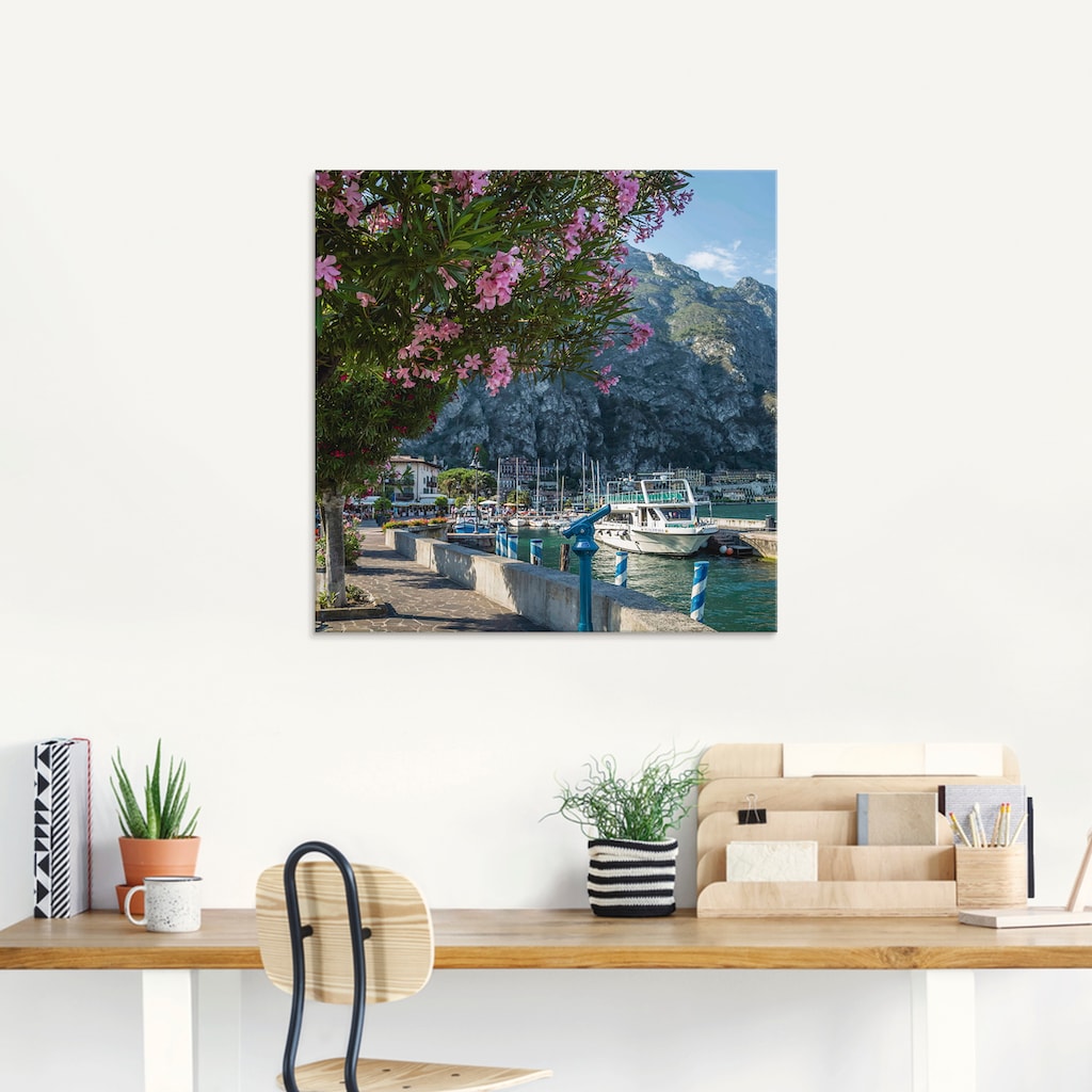 Artland Glasbild »Gardasee Hafen Limone sul Garda II«, Europa, (1 St.)