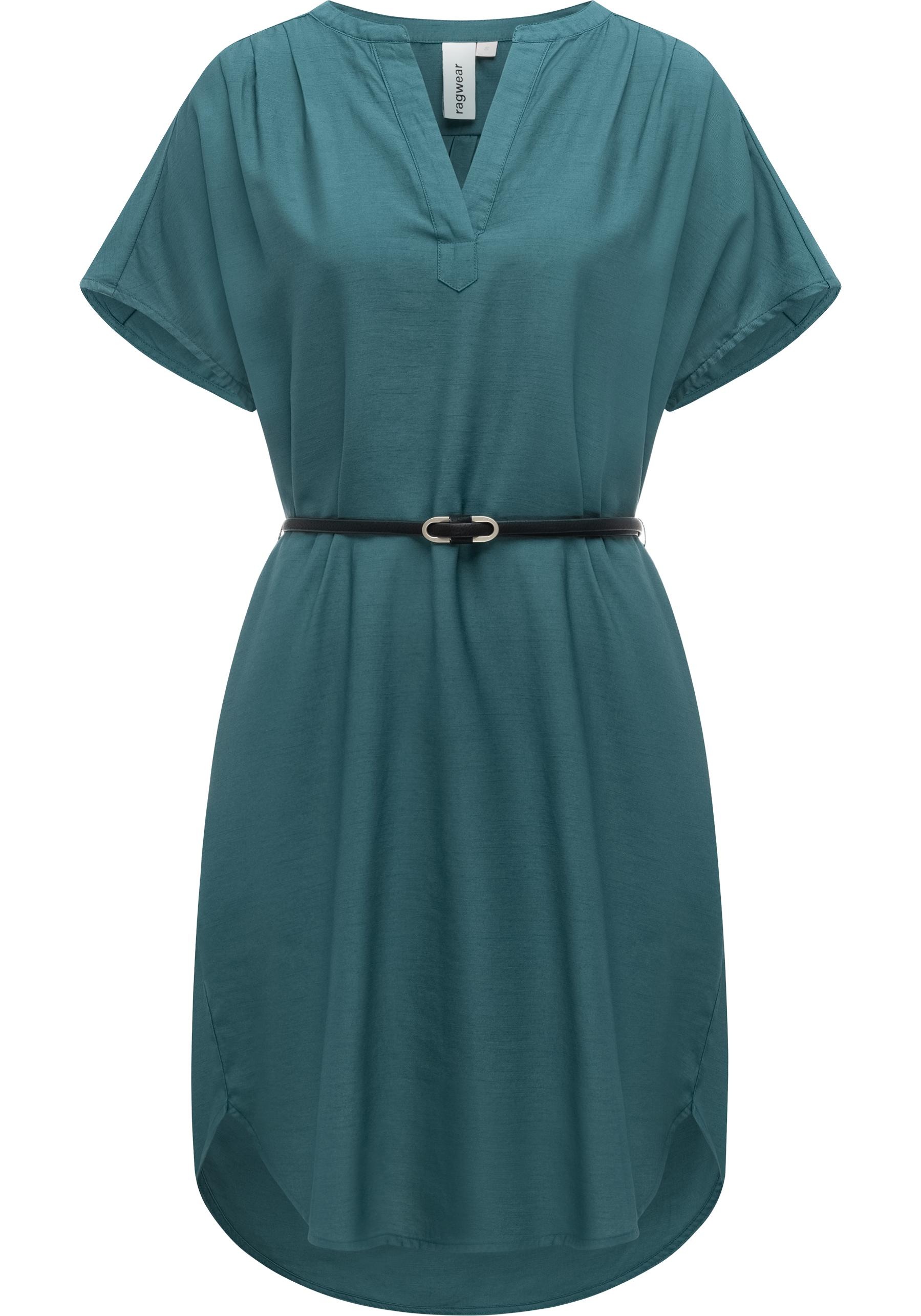 Ragwear Minikleid "Klarisa" Ohne Taschen Lockeres Oversize Sommerkleid mit Gürtel